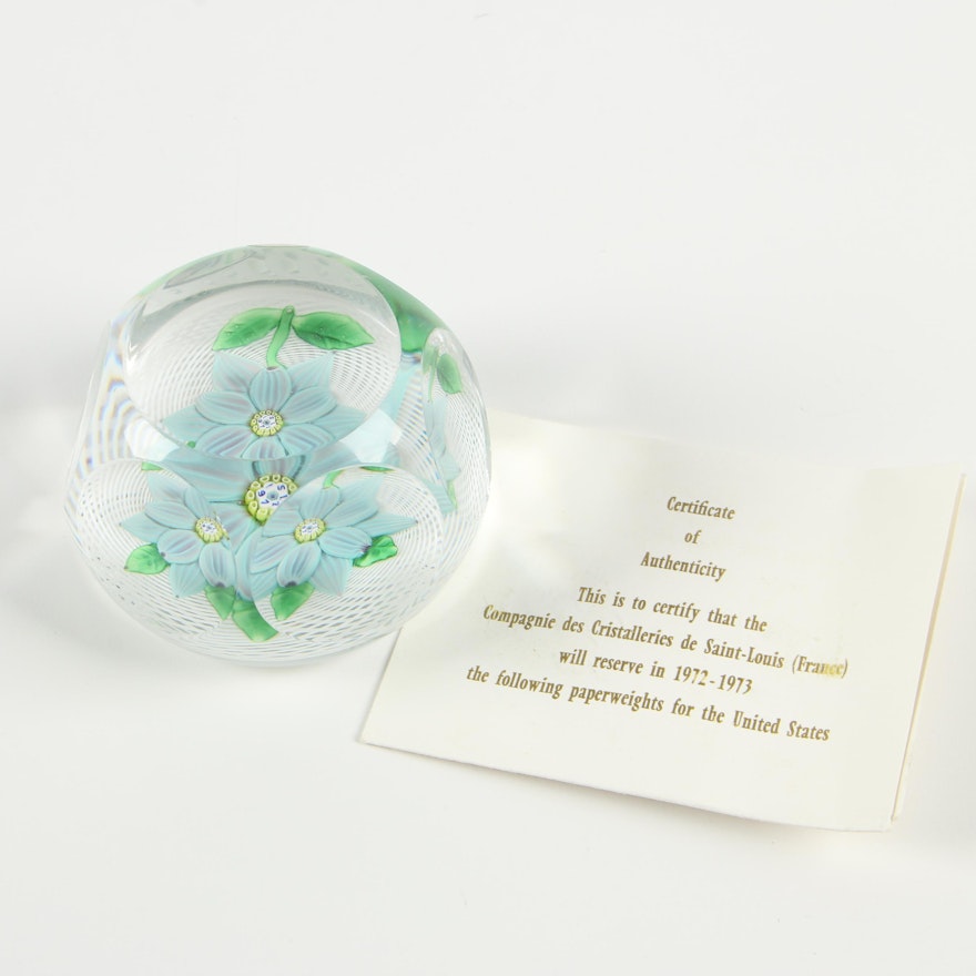 Saint Louis Crystal Paperweight, 1970s