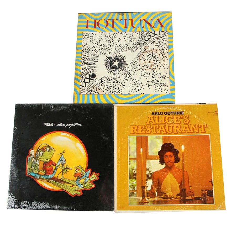 Record Albums Including Arlo Guthrie and Hot Tuna, 1970s