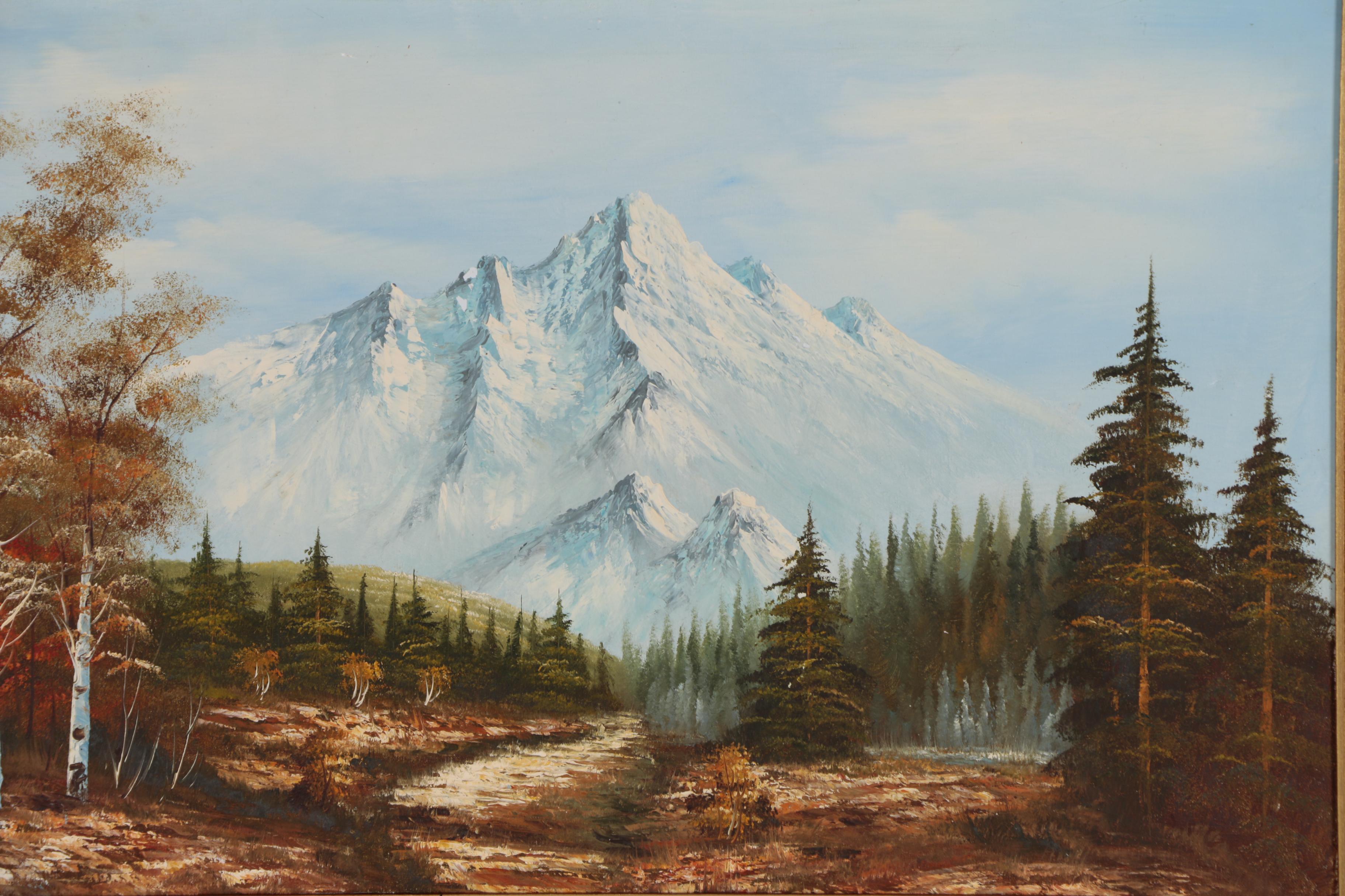 Attributed to Robert Wood Landscape Oil Painting "October Morn"