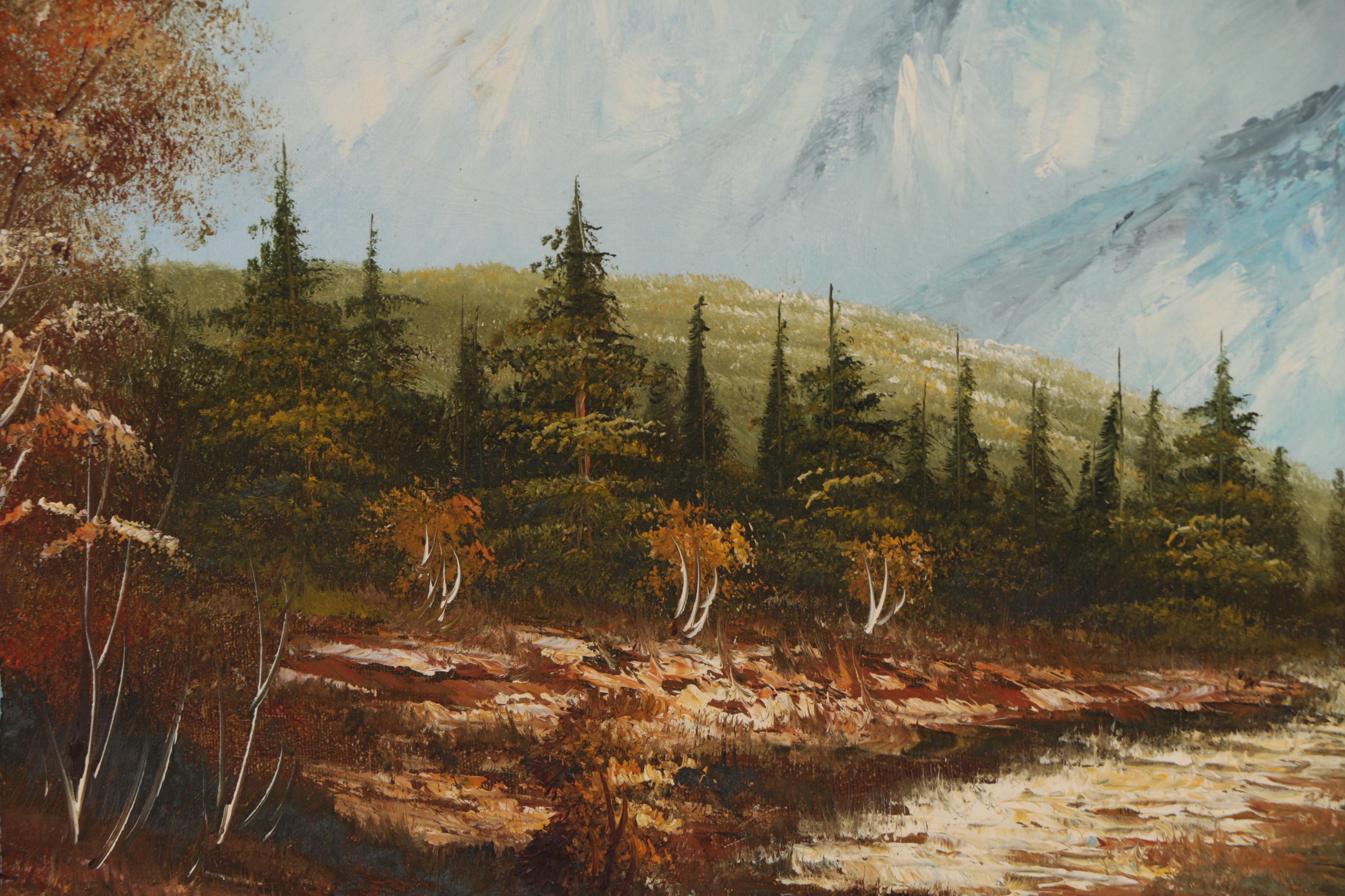 Attributed to Robert Wood Landscape Oil Painting "October Morn"