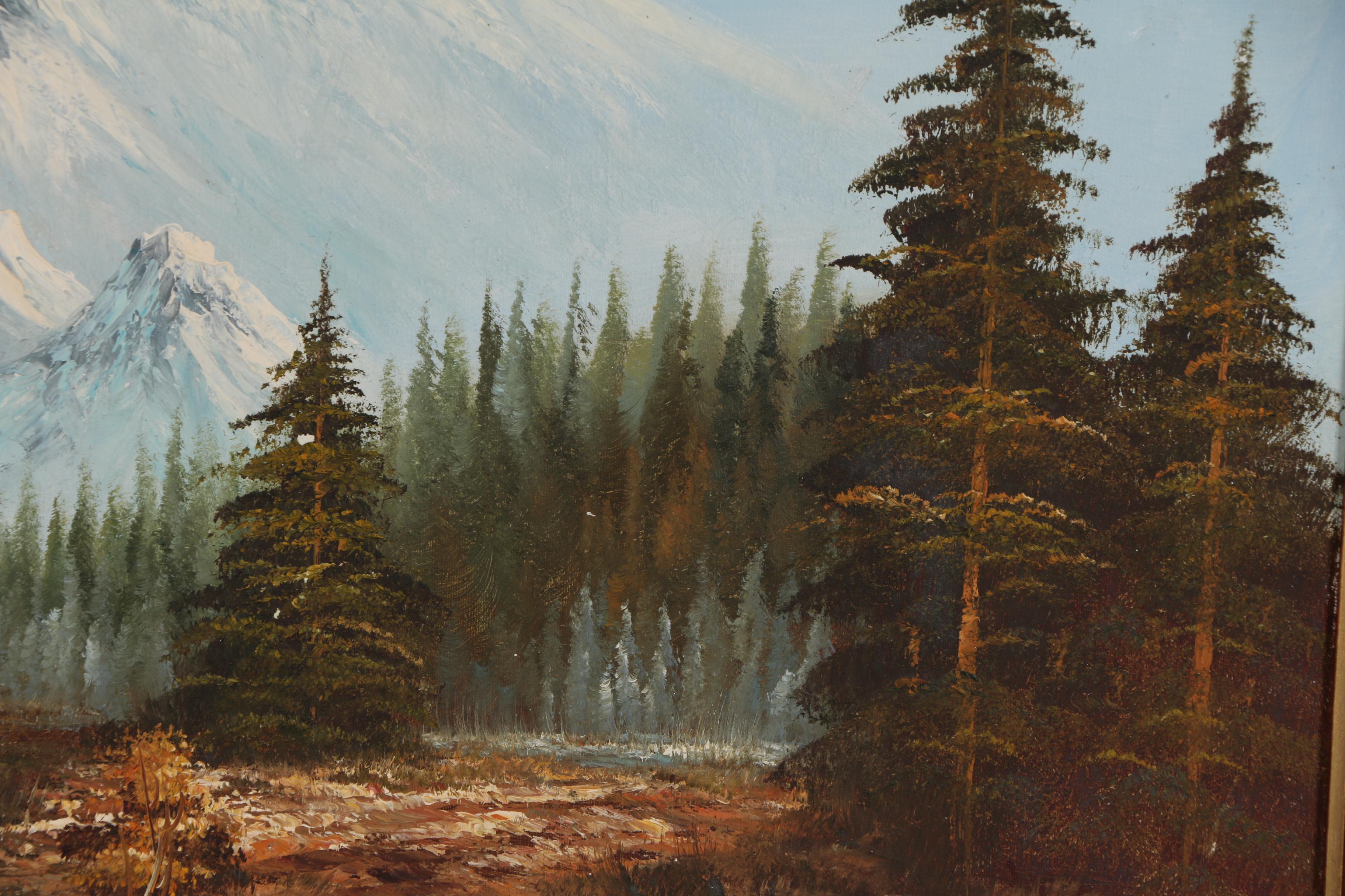 Attributed to Robert Wood Landscape Oil Painting "October Morn"