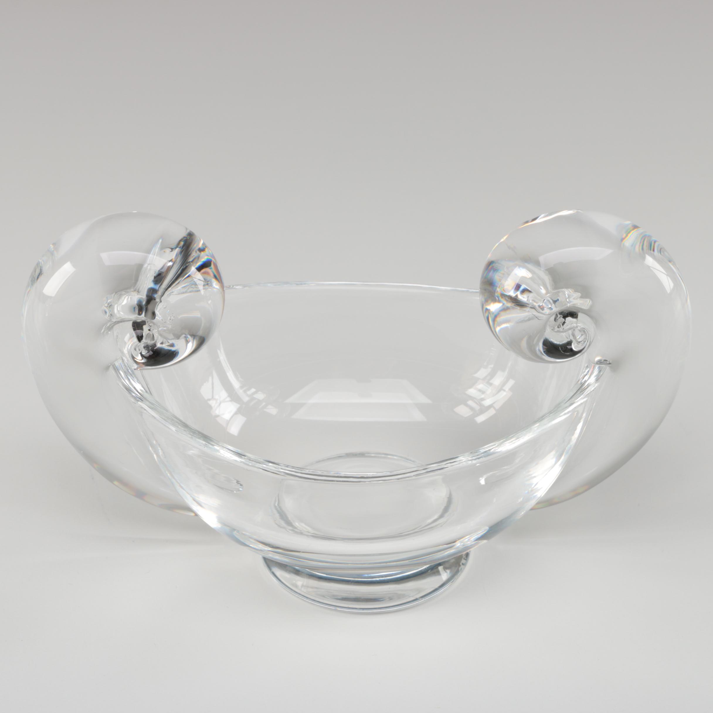 Steuben Art Glass Creamer and Sugar Bowl Designed by Irene Benton, Mid-Century