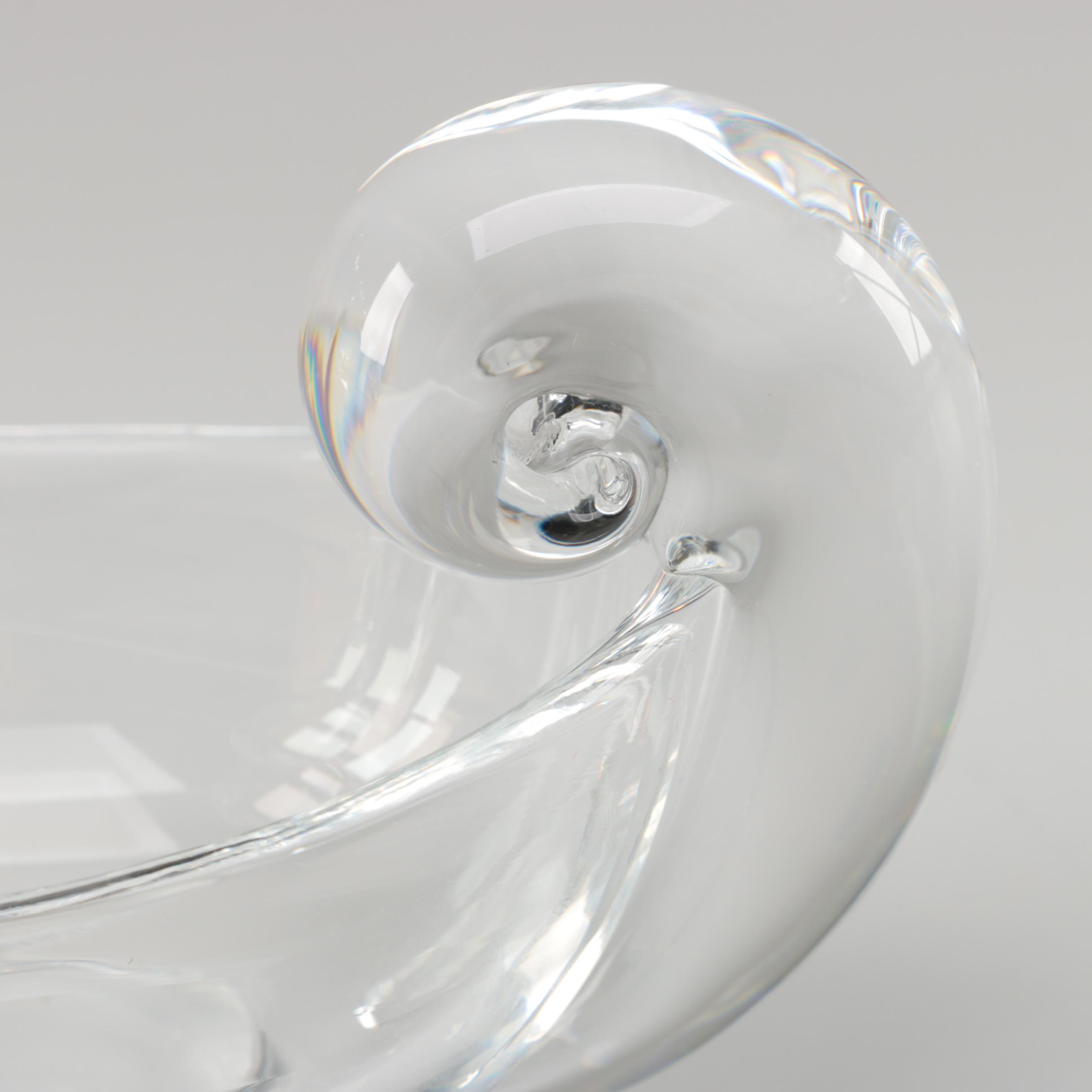 Steuben Art Glass Creamer and Sugar Bowl Designed by Irene Benton, Mid-Century