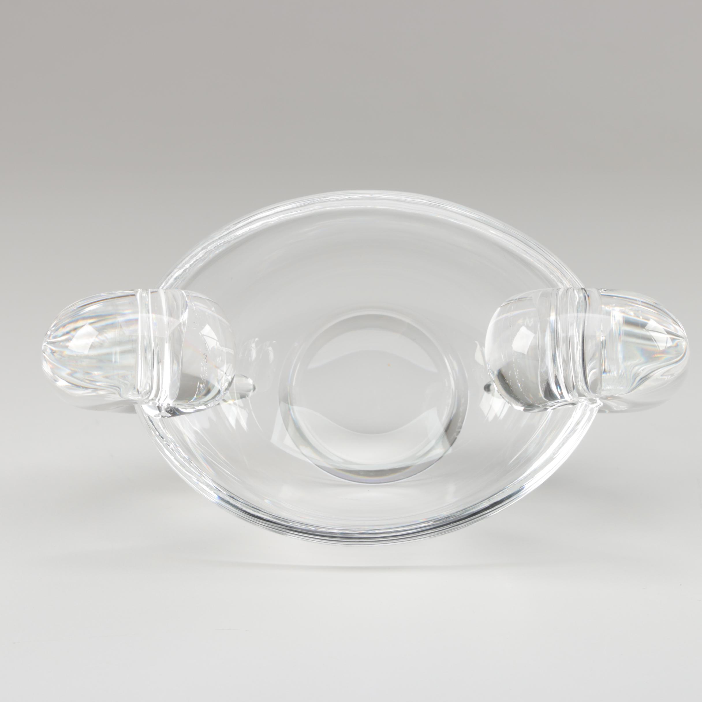 Steuben Art Glass Creamer and Sugar Bowl Designed by Irene Benton, Mid-Century