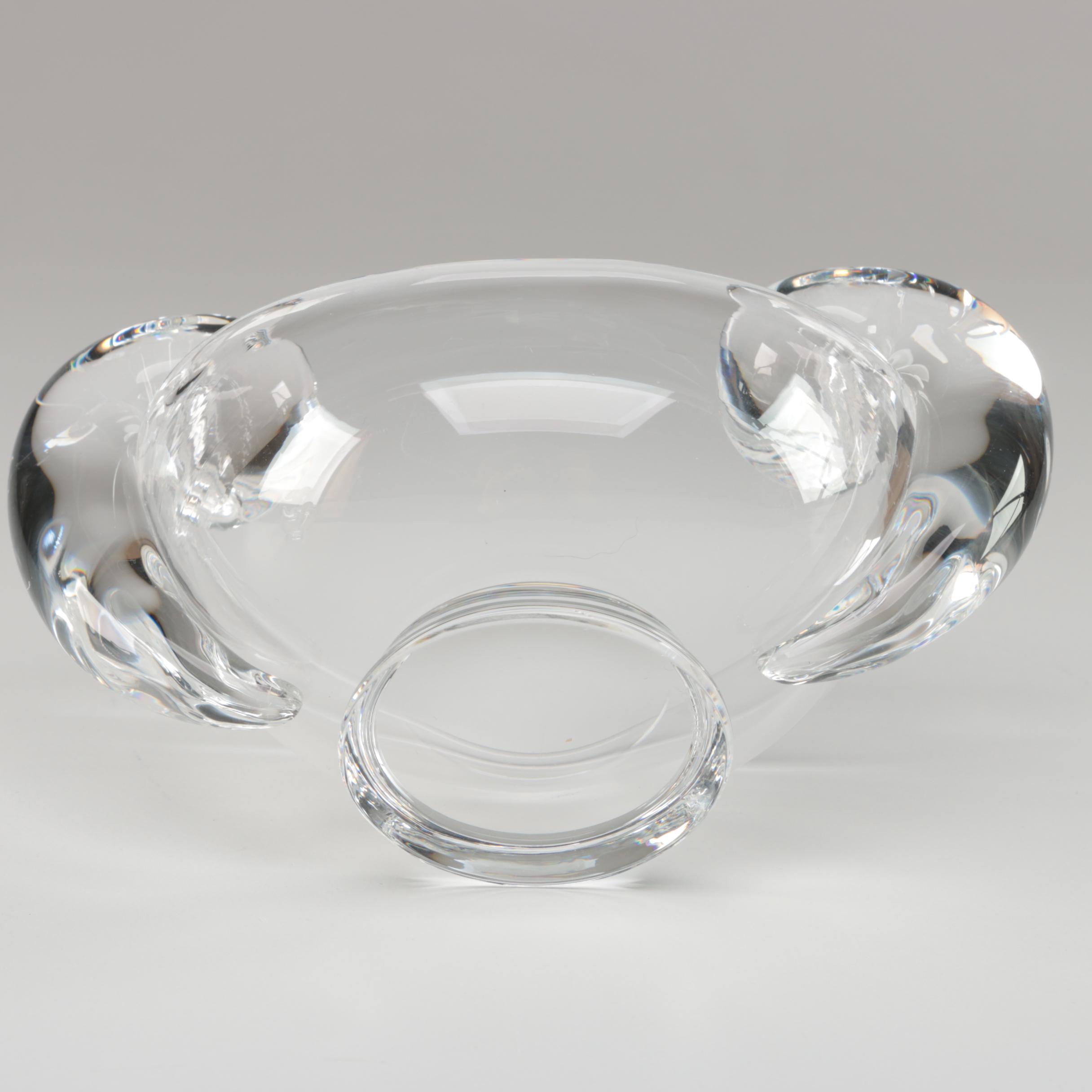 Steuben Art Glass Creamer and Sugar Bowl Designed by Irene Benton, Mid-Century