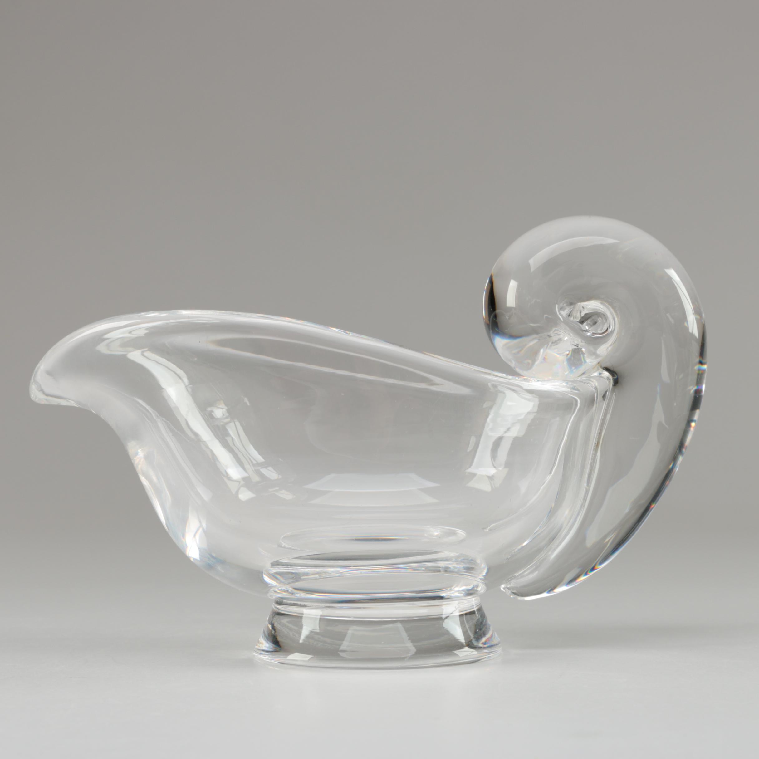 Steuben Art Glass Creamer and Sugar Bowl Designed by Irene Benton, Mid-Century
