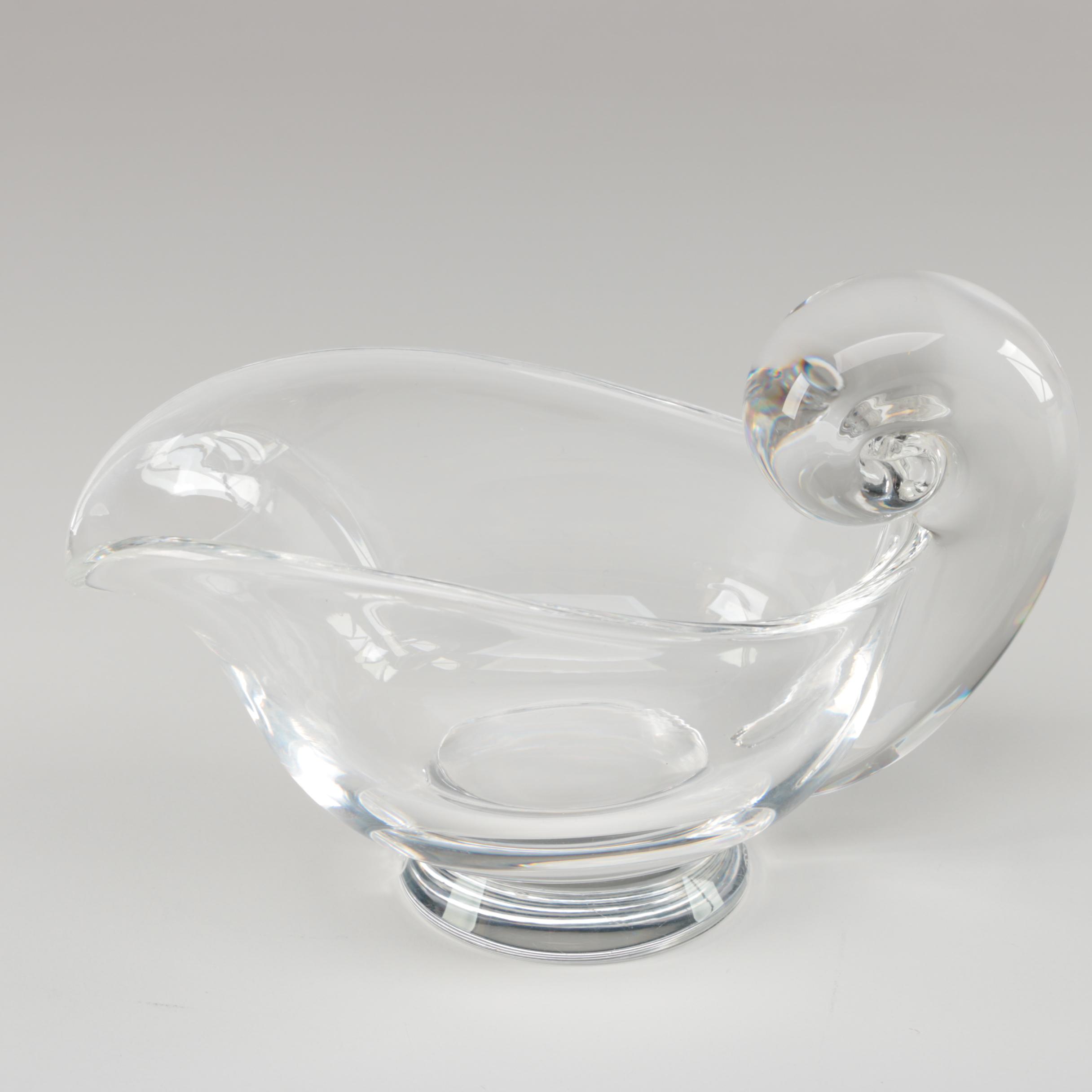 Steuben Art Glass Creamer and Sugar Bowl Designed by Irene Benton, Mid-Century