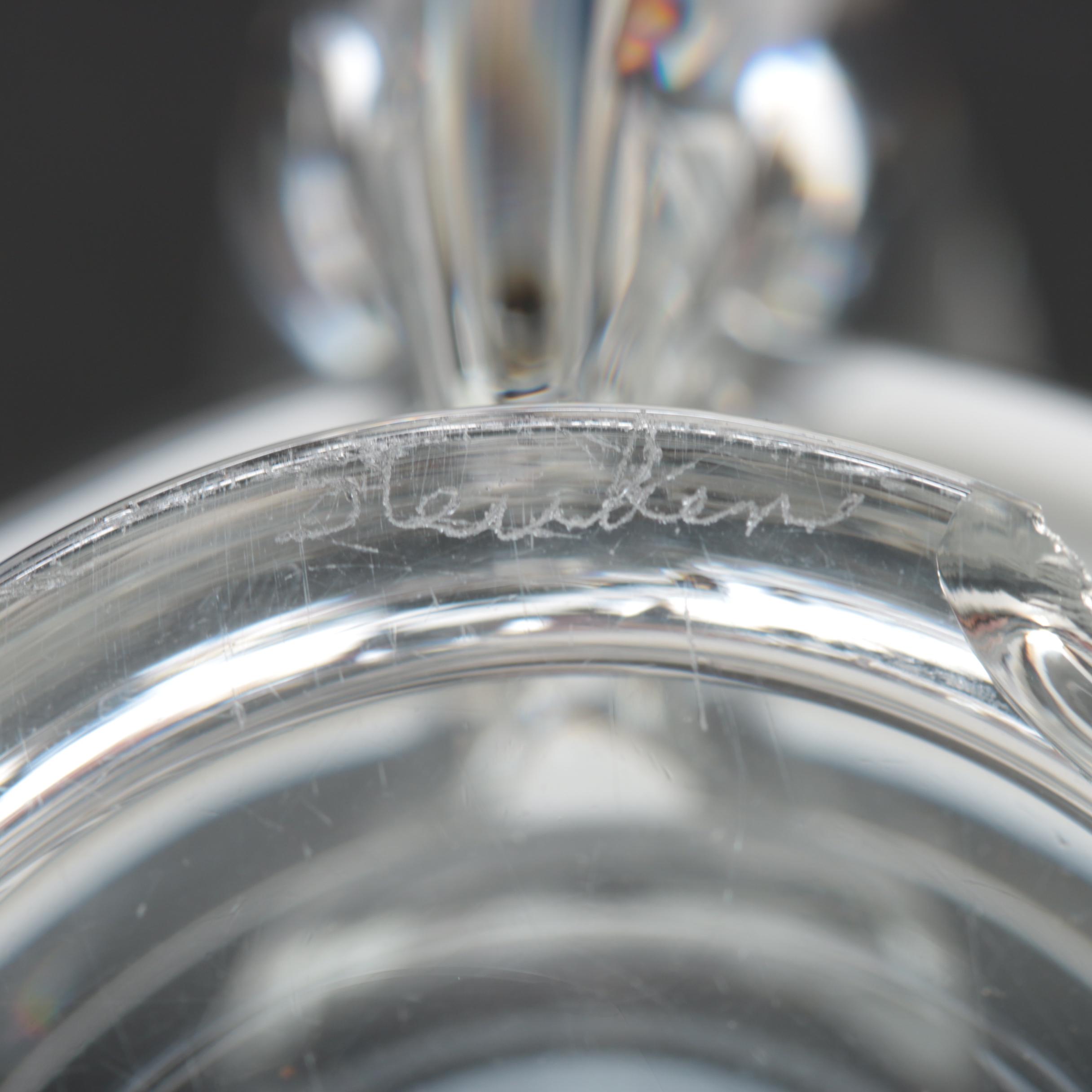 Steuben Art Glass Creamer and Sugar Bowl Designed by Irene Benton, Mid-Century