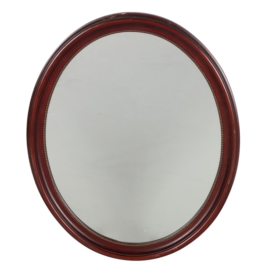 Kindel Funiture Wooden Oval Wall Mirror, 20th Century