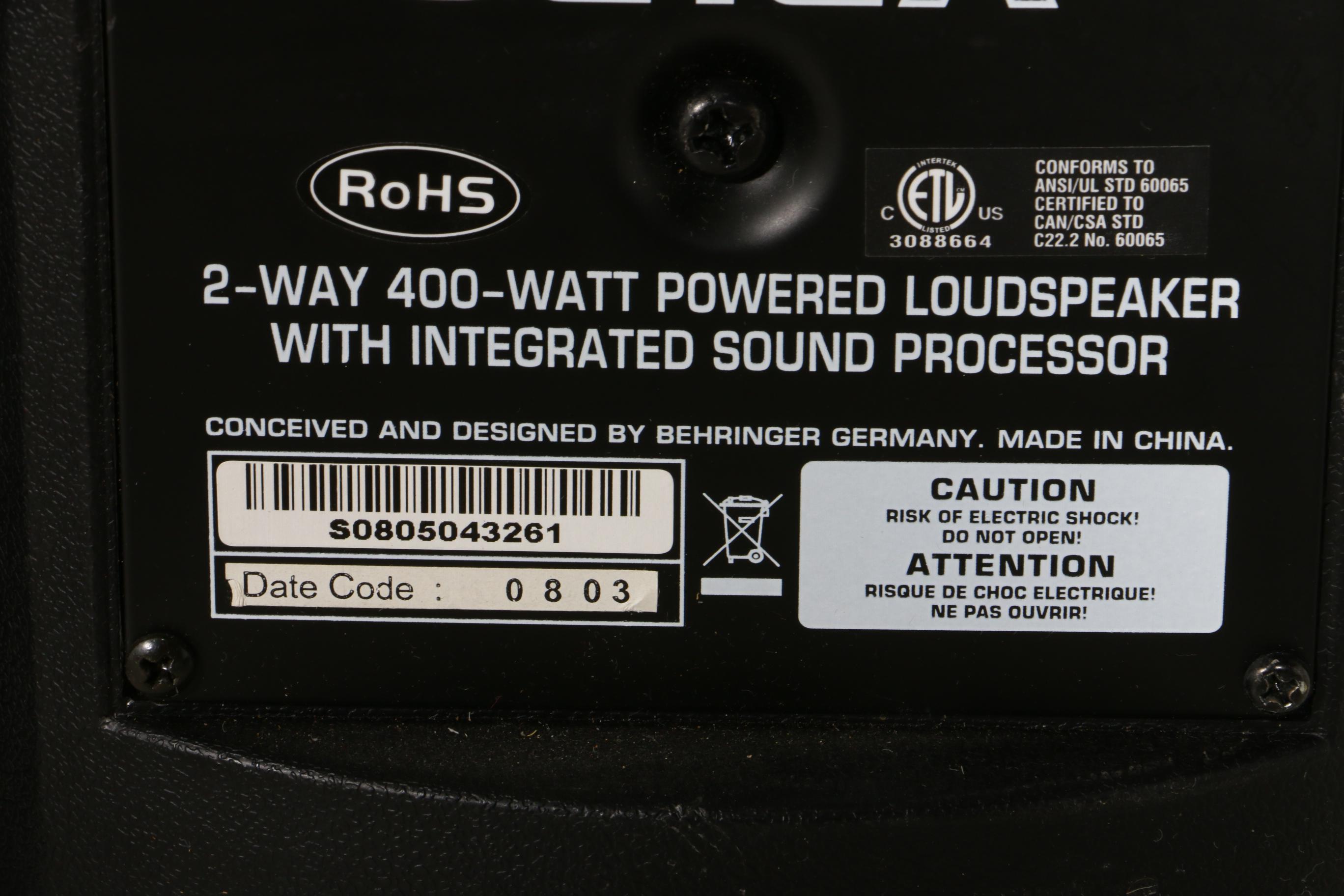 Behringer Eurolive B212A Speakers