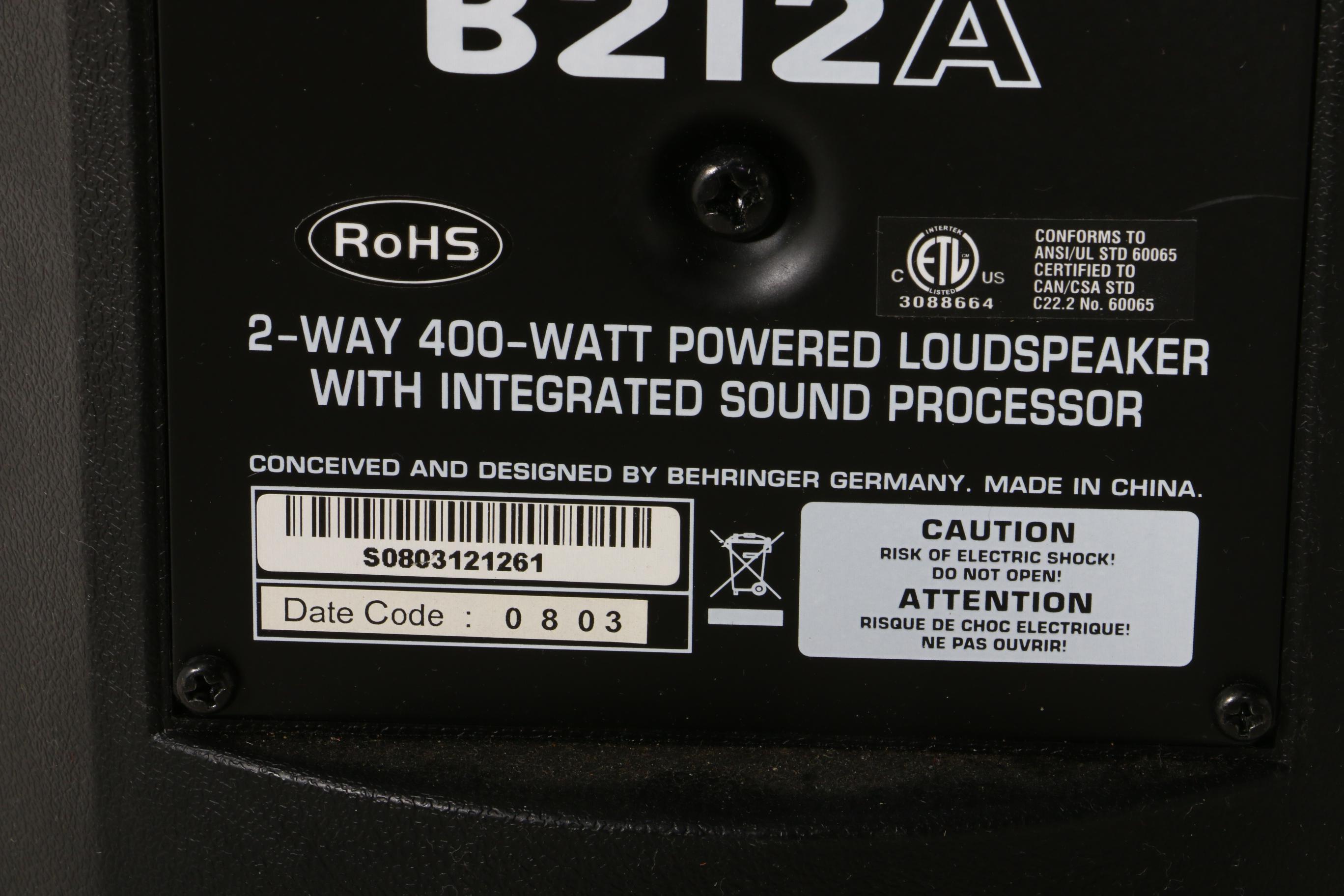 Behringer Eurolive B212A Speakers