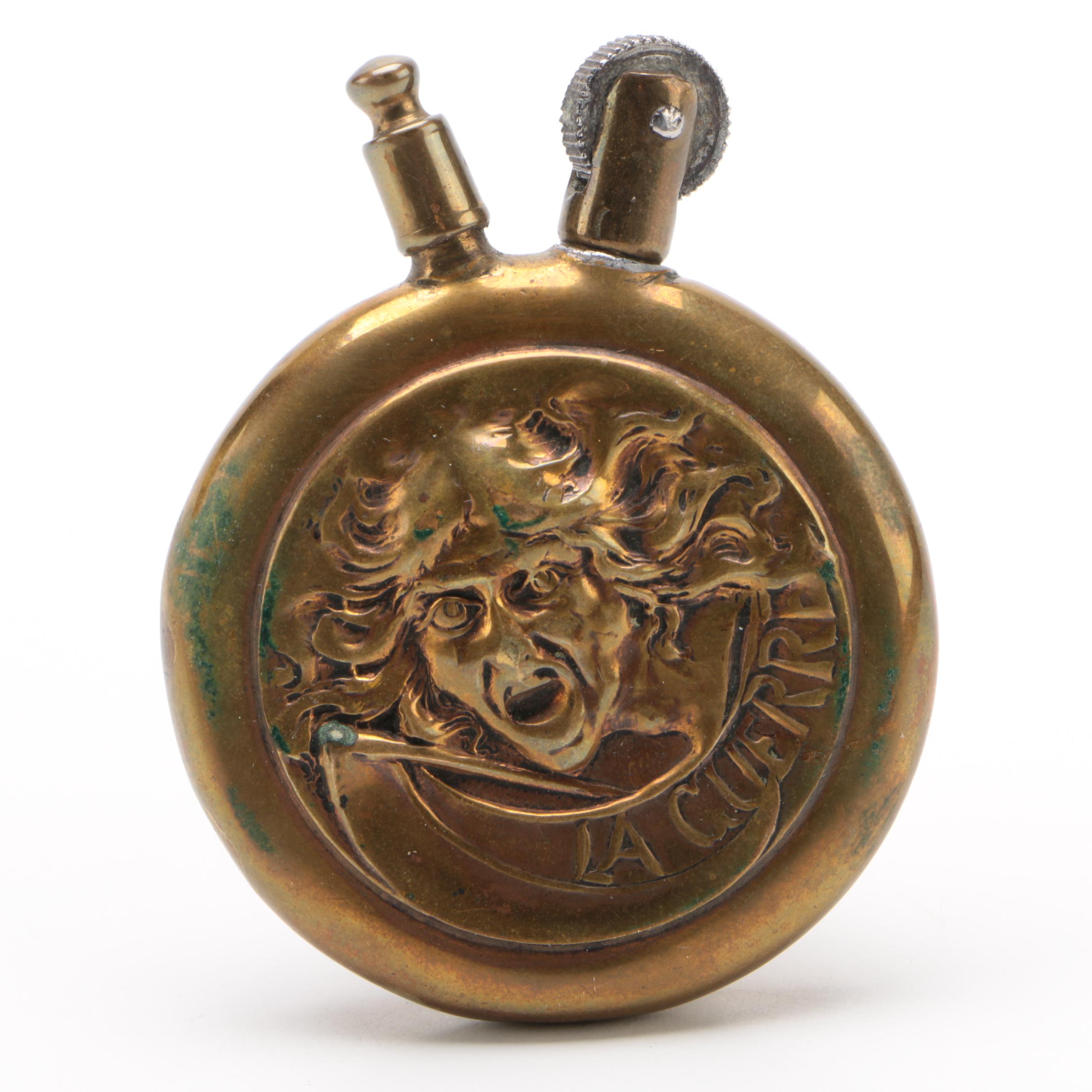 La Guerre Brass and Copper WW I Trench Art Lighter, Circa 1915