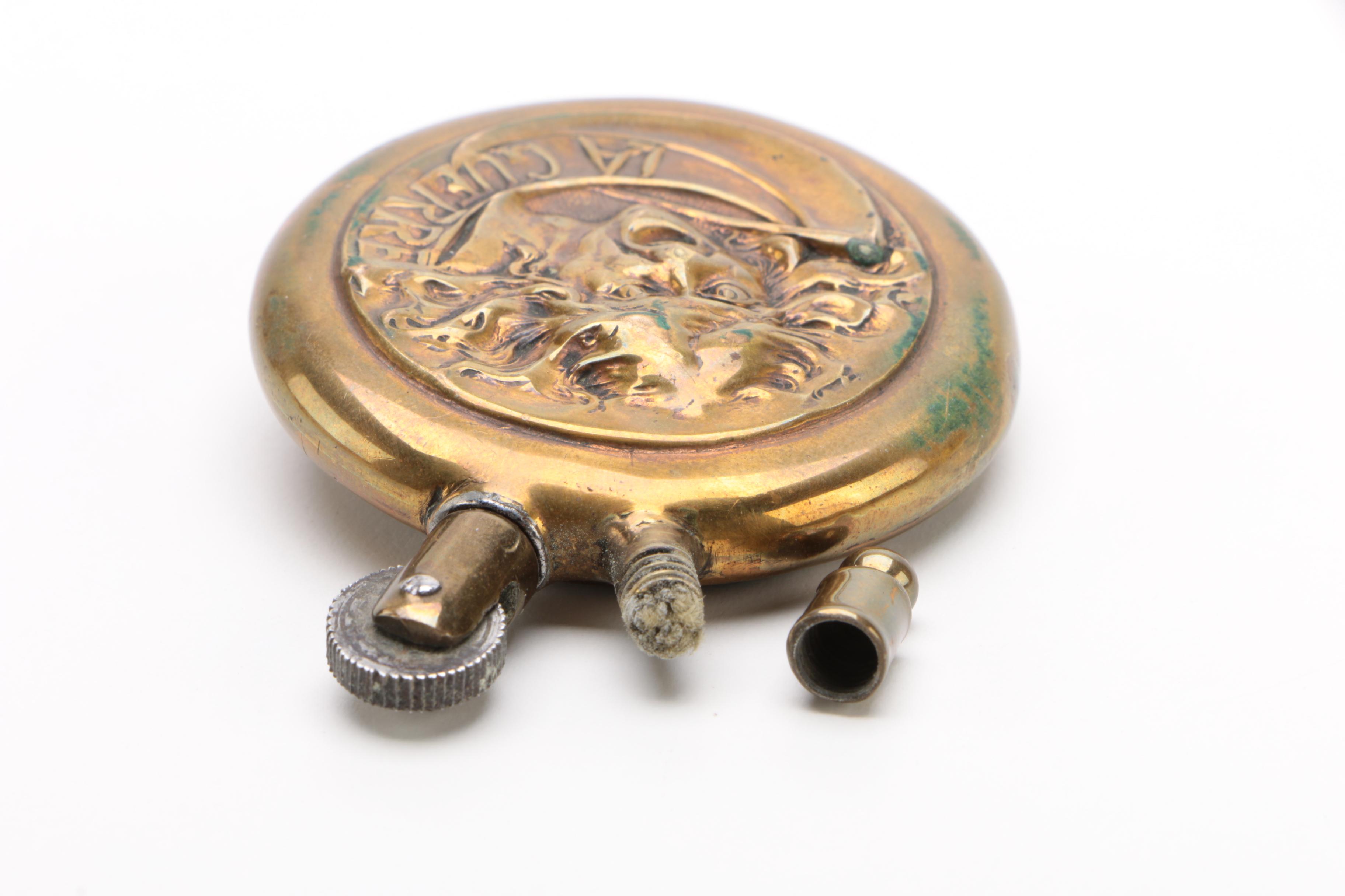 La Guerre Brass and Copper WW I Trench Art Lighter, Circa 1915