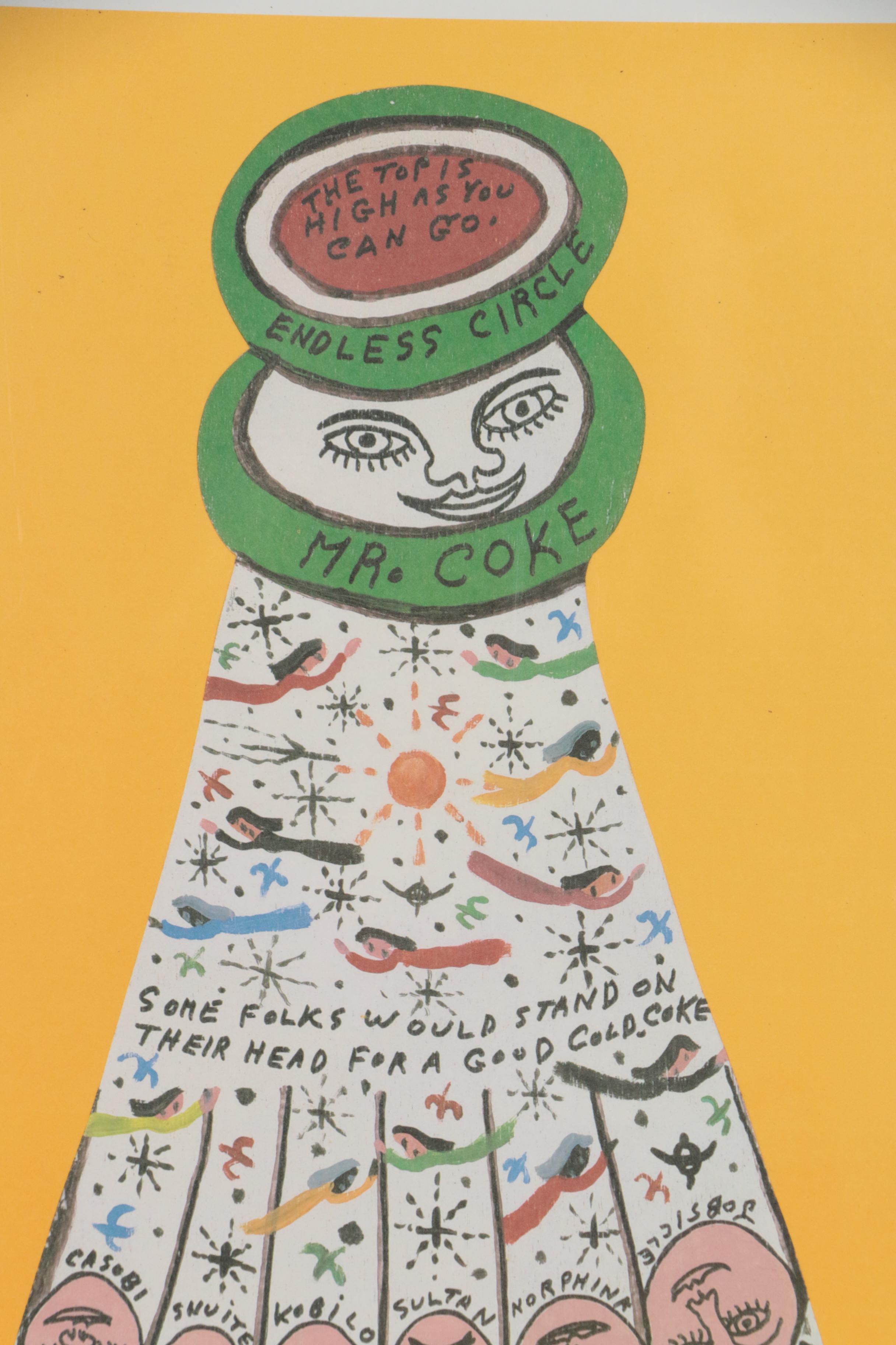 Howard Finster Offset Lithograph "Mr. Coke", 1989