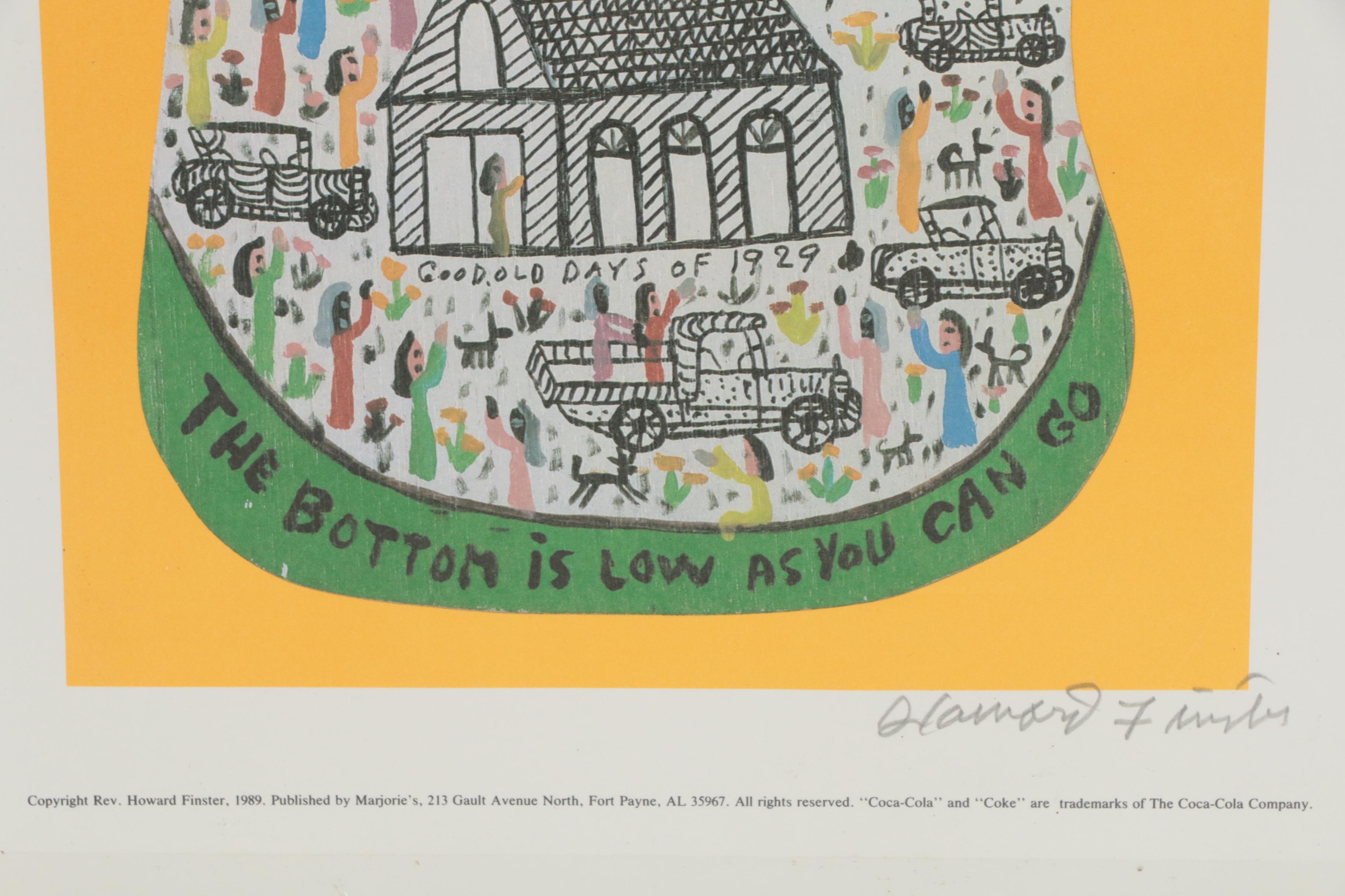 Howard Finster Offset Lithograph "Mr. Coke", 1989