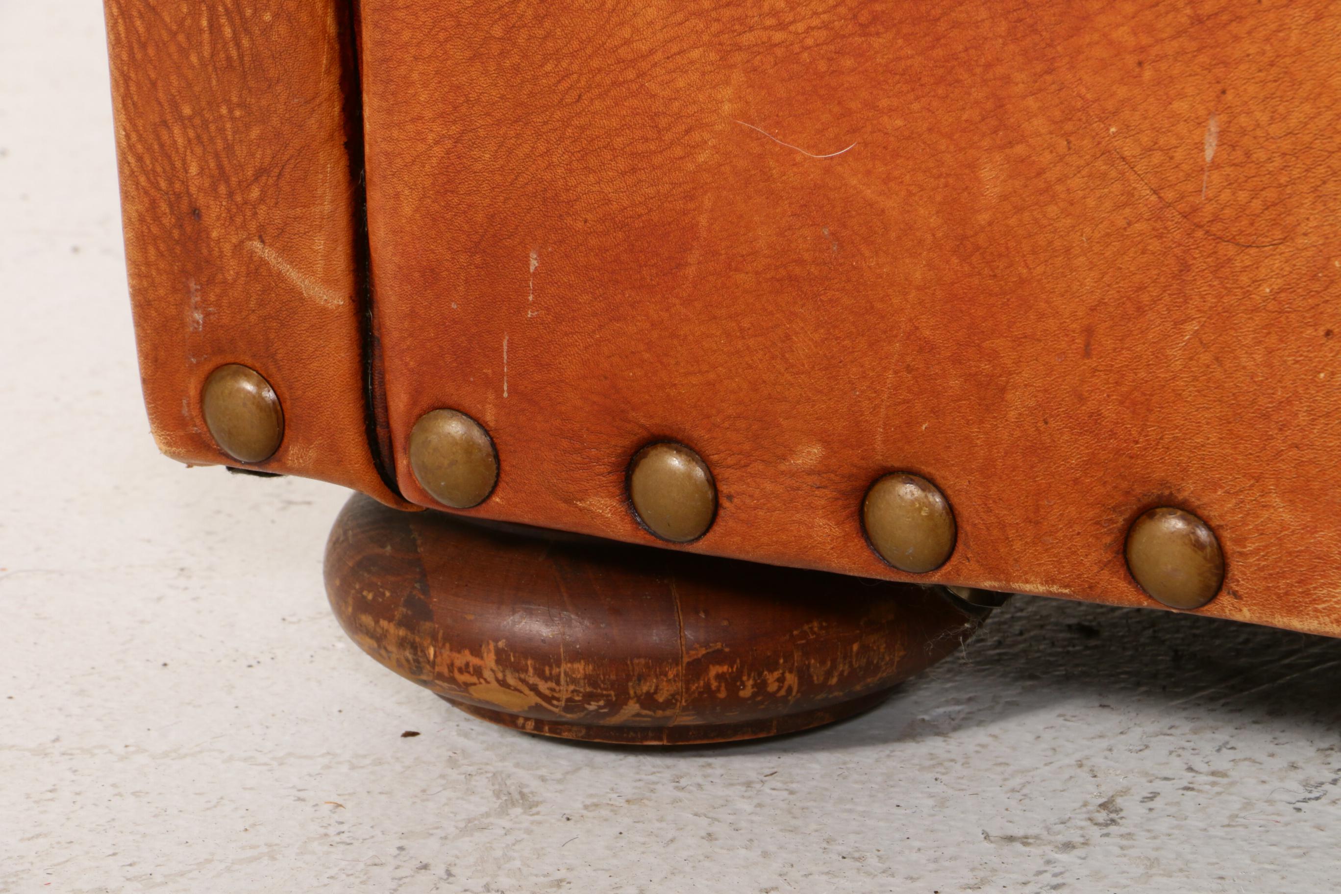 Ralph Lauren Nailhead Tufted Back Leather Club Chair