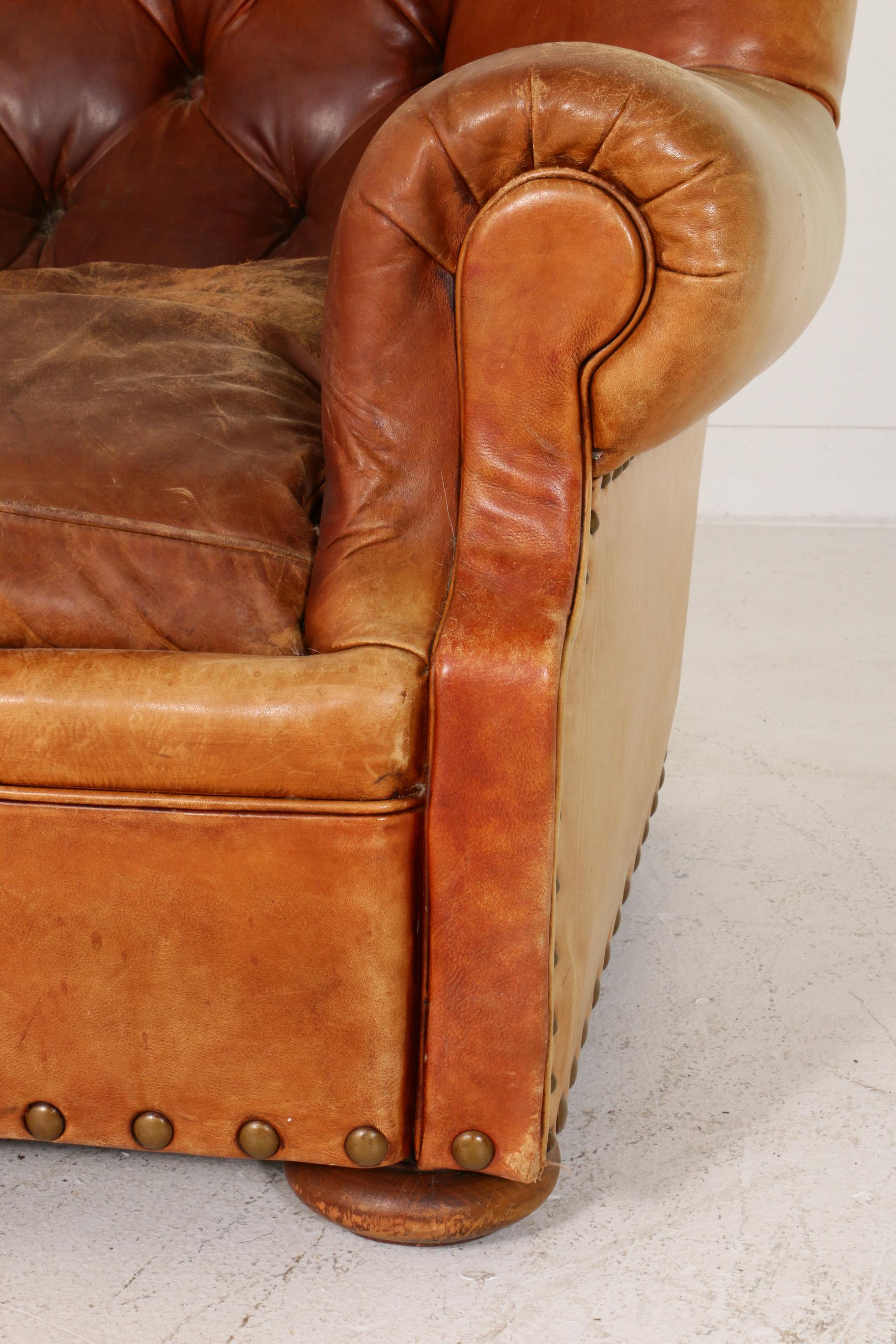 Ralph Lauren Nailhead Tufted Back Leather Club Chair