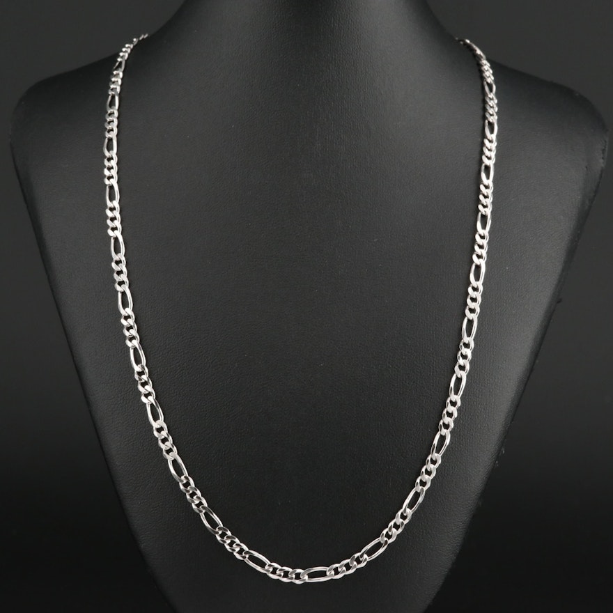 Sterling Silver Figaro Chain Necklace