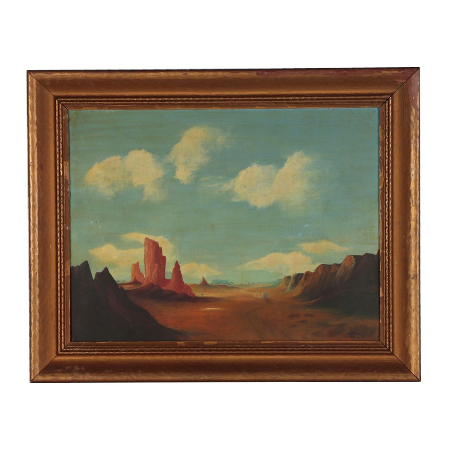 J.F. Trump Landscape Oil Painting "Arizona", 1940