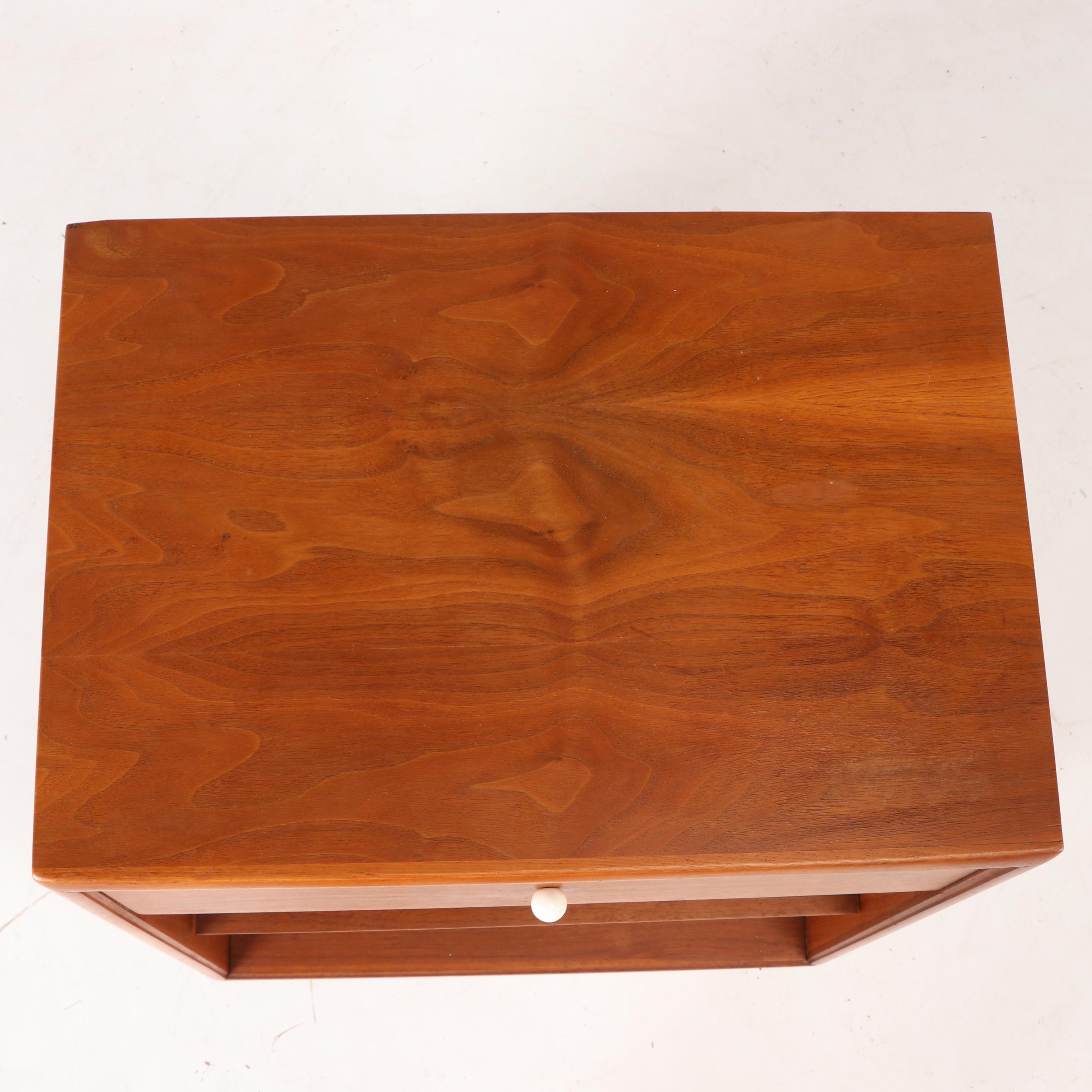 Drexel Walnut Nightstand, Mid 20th Century
