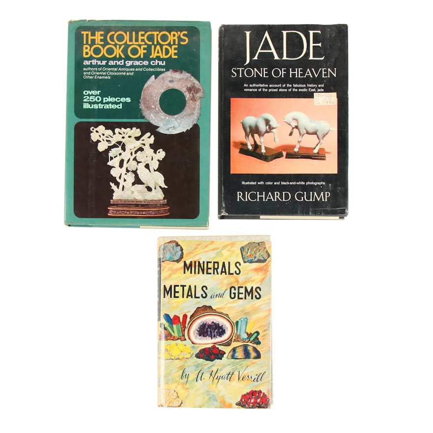 First Edition "Minerals, Metals and Gems" with Additional Books on Jade