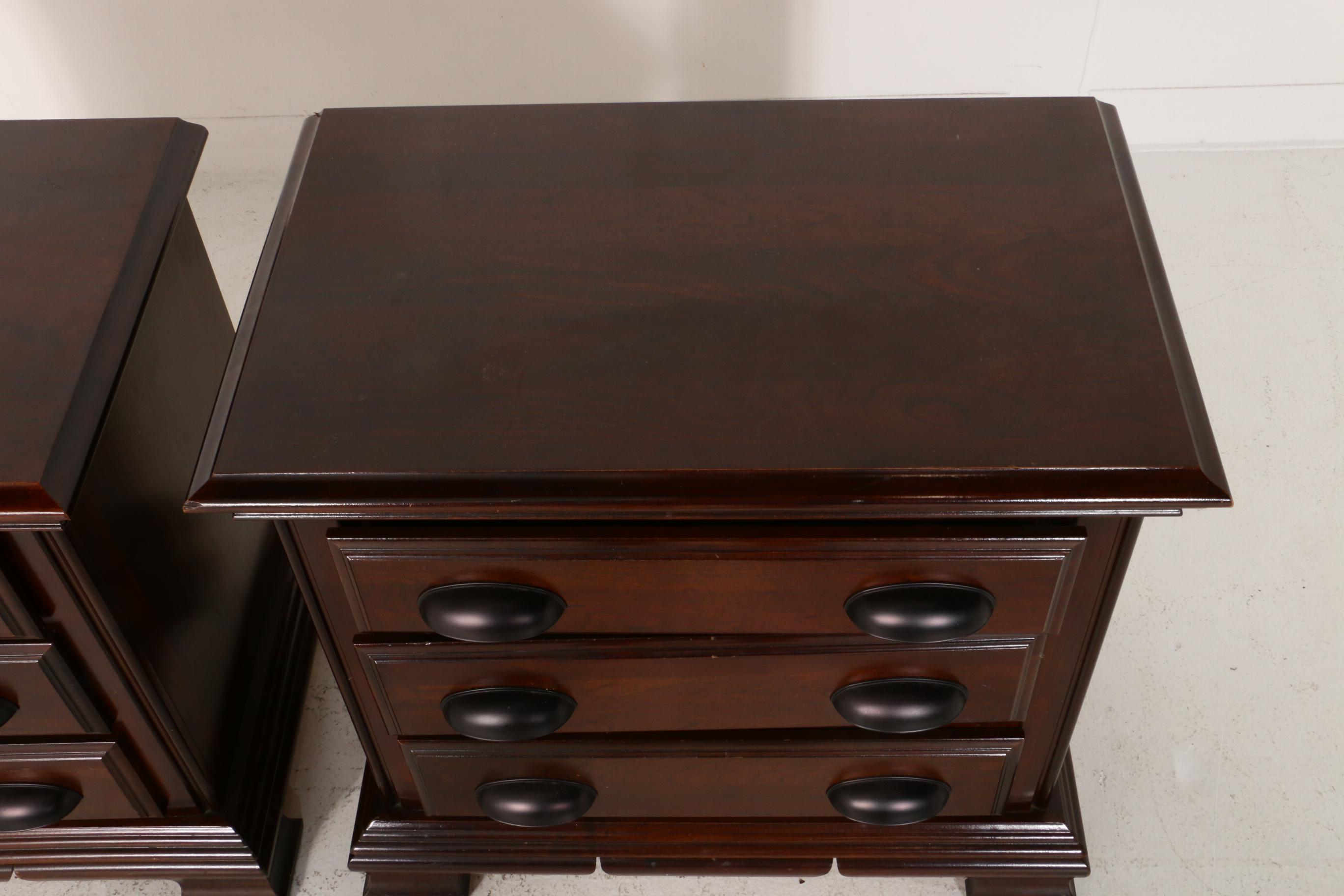 Kincaid "Cherry Mountain II" Three-Drawer Nightstands, Contemporary