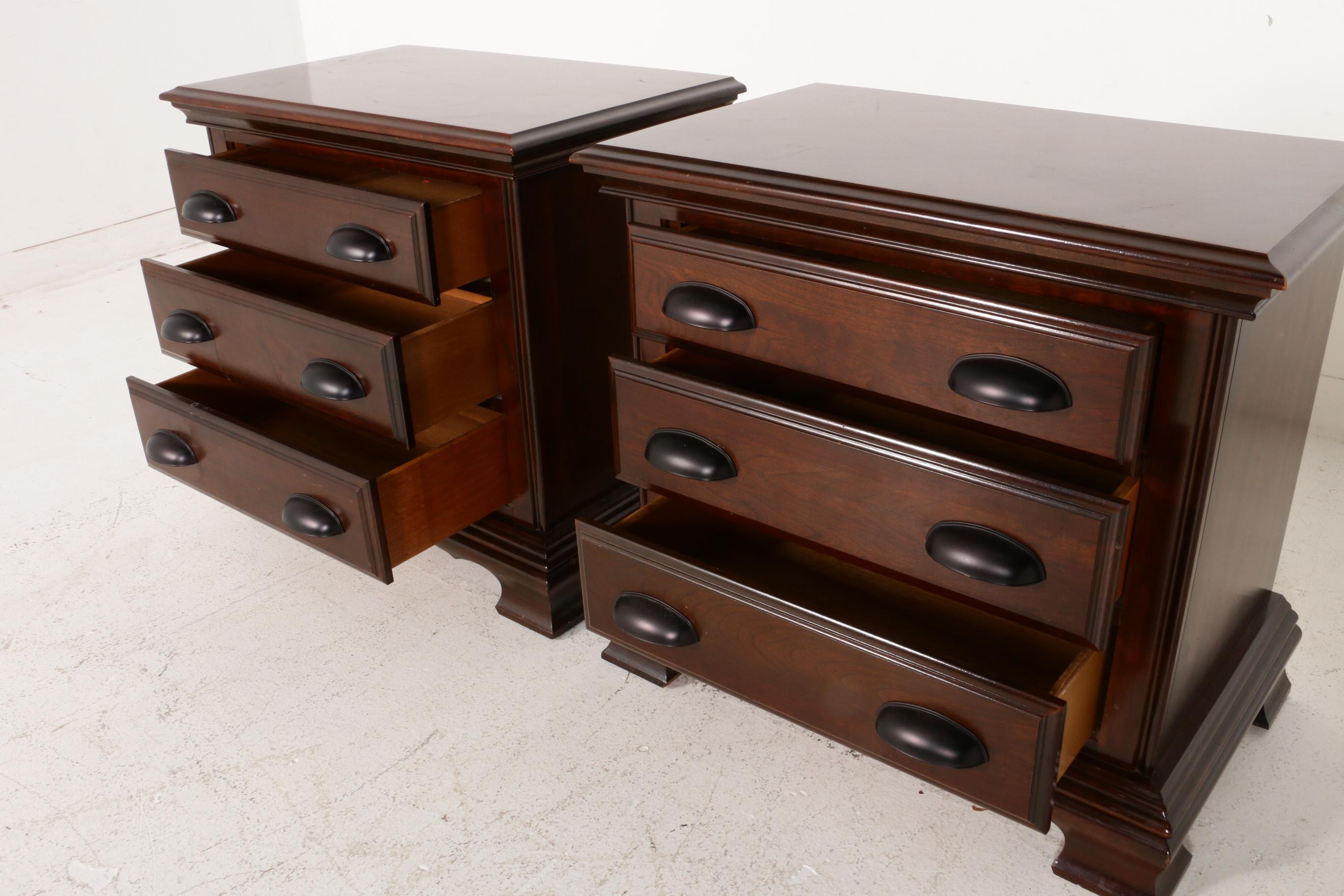 Kincaid "Cherry Mountain II" Three-Drawer Nightstands, Contemporary