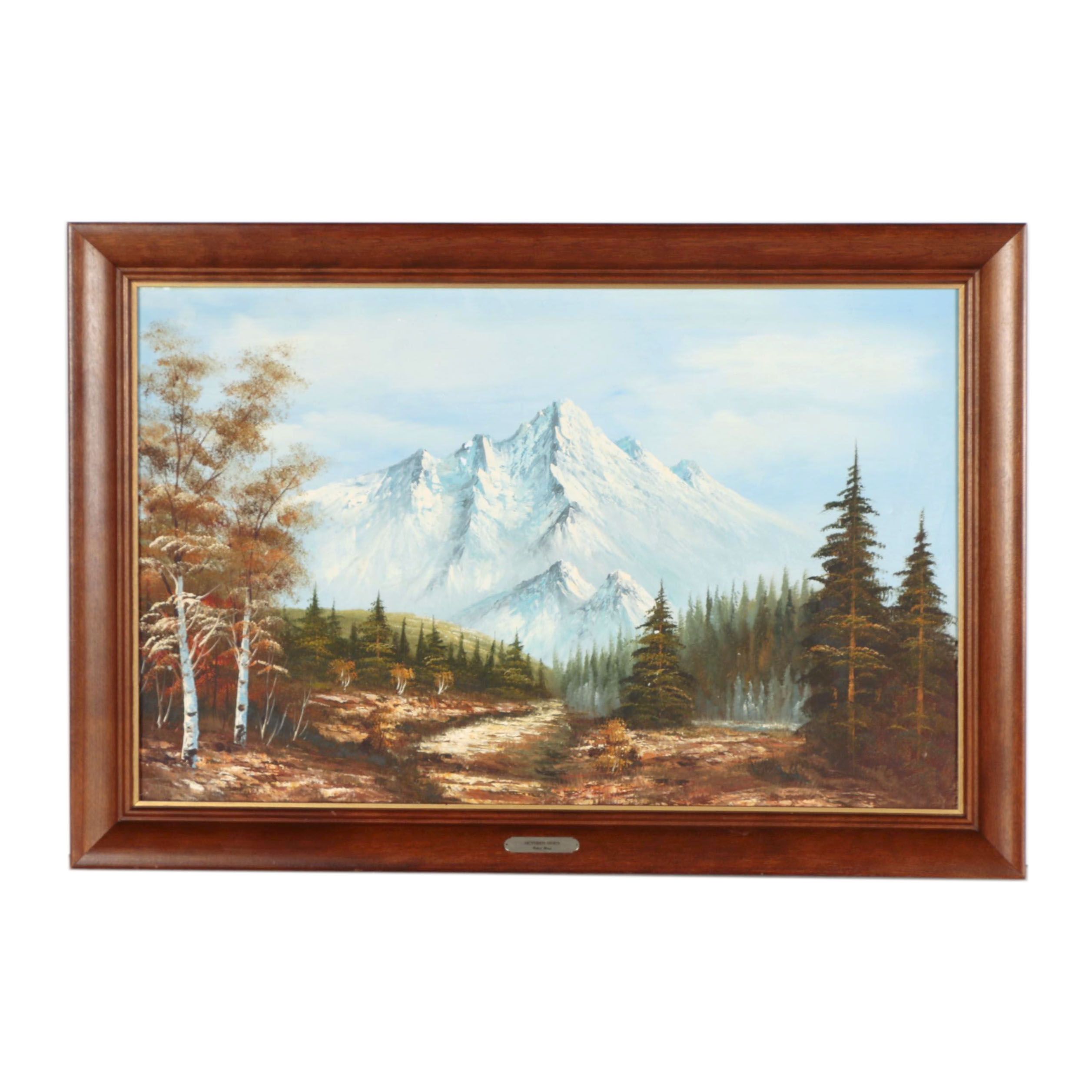 Attributed to Robert Wood Landscape Oil Painting "October Morn"