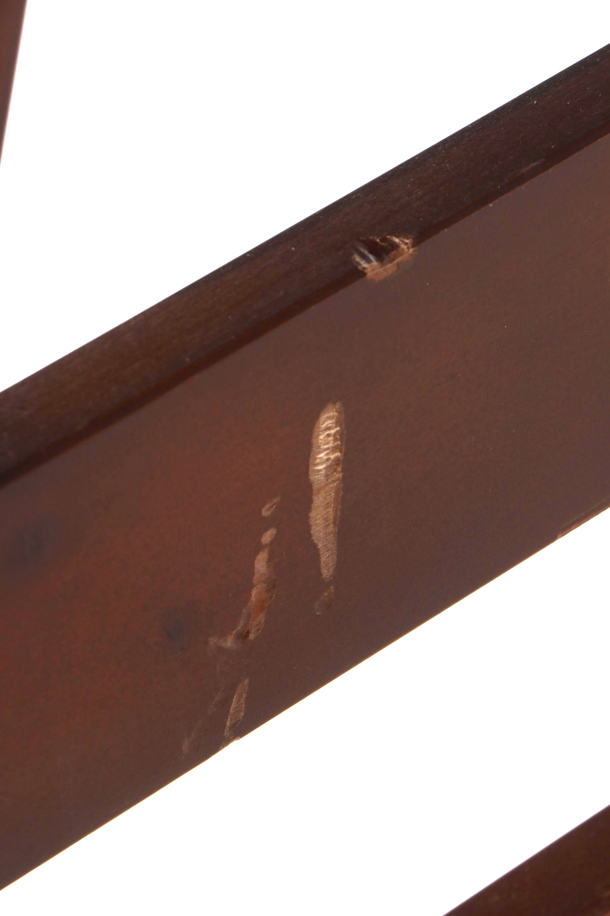 Sadaco Cherry Finish Twin and Full Size Bunk Bed Frame with Ladder, Contemporary