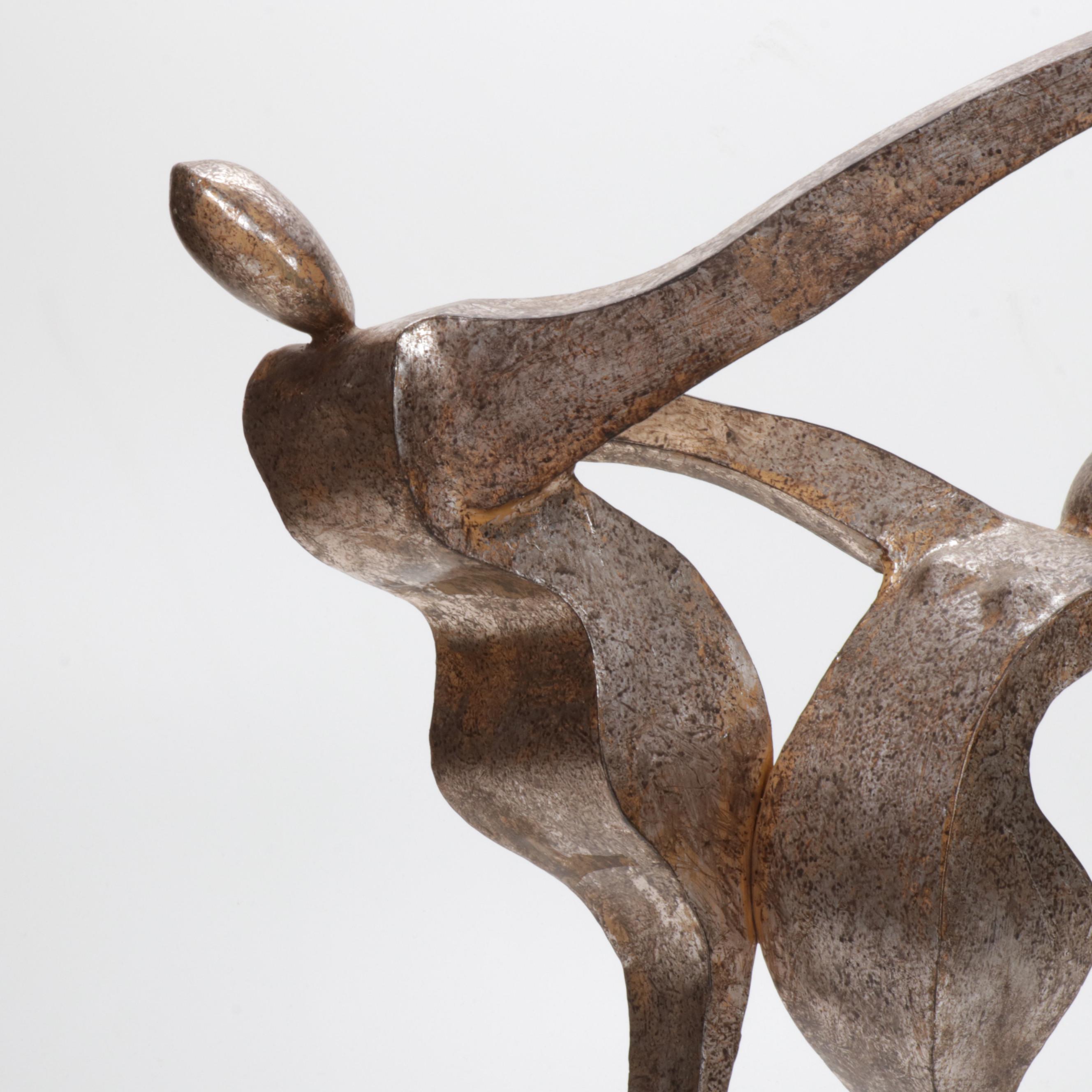 Metal Entwined Dancers Sculpture