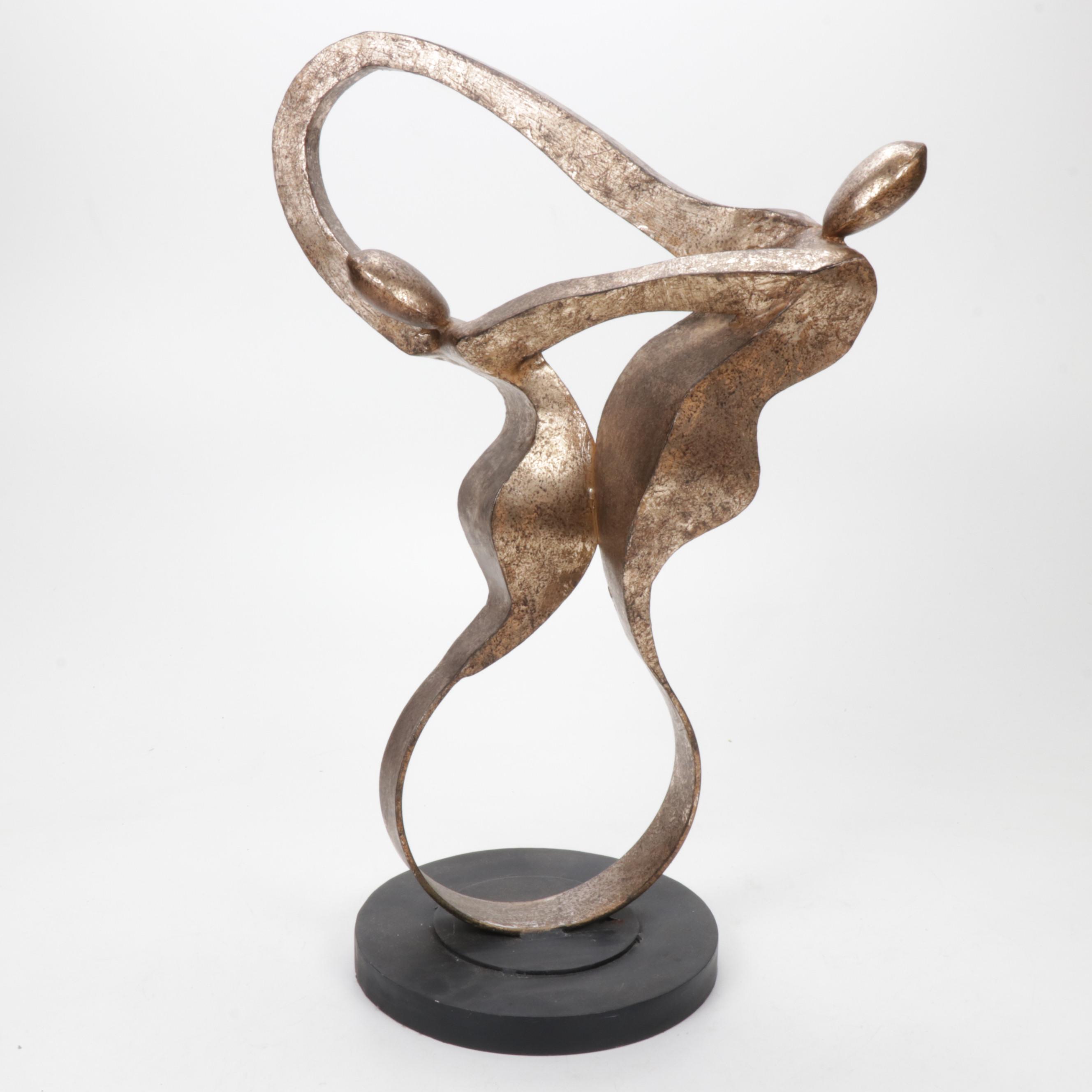Metal Entwined Dancers Sculpture