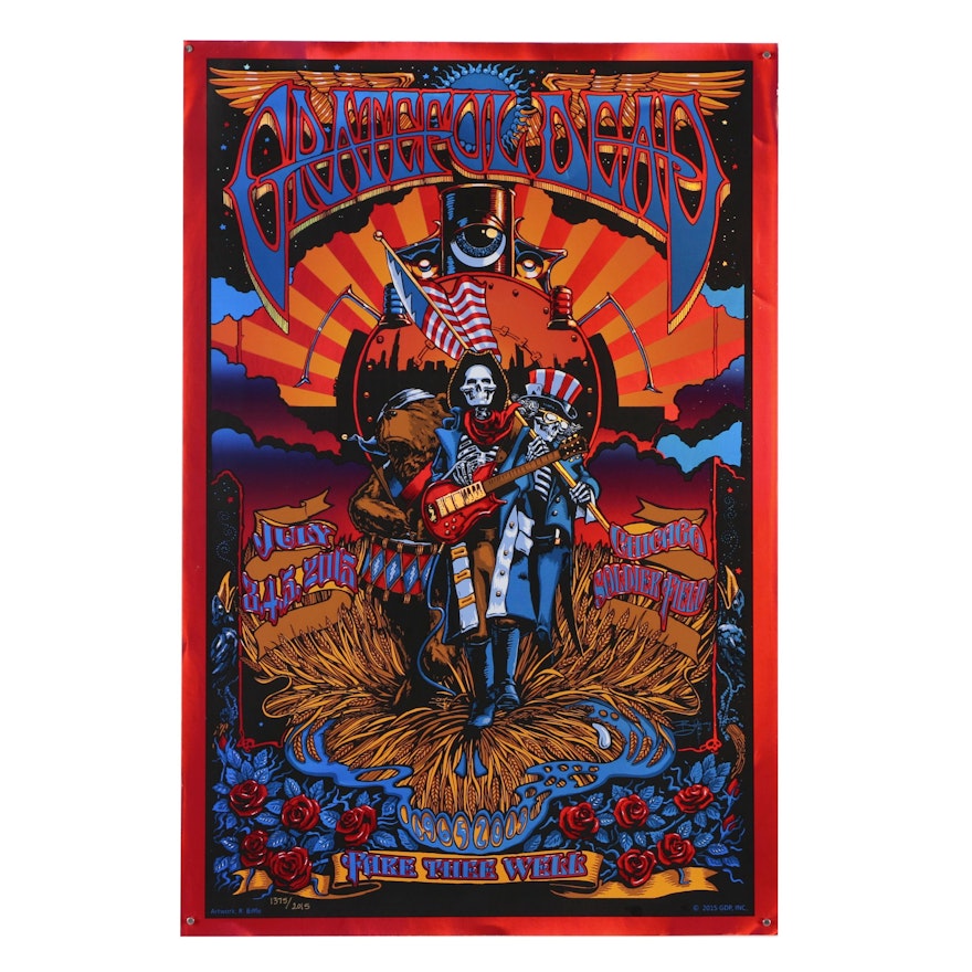 Richard Biffle Serigraph Poster "Grateful Dead, Fare Thee Well", 2015