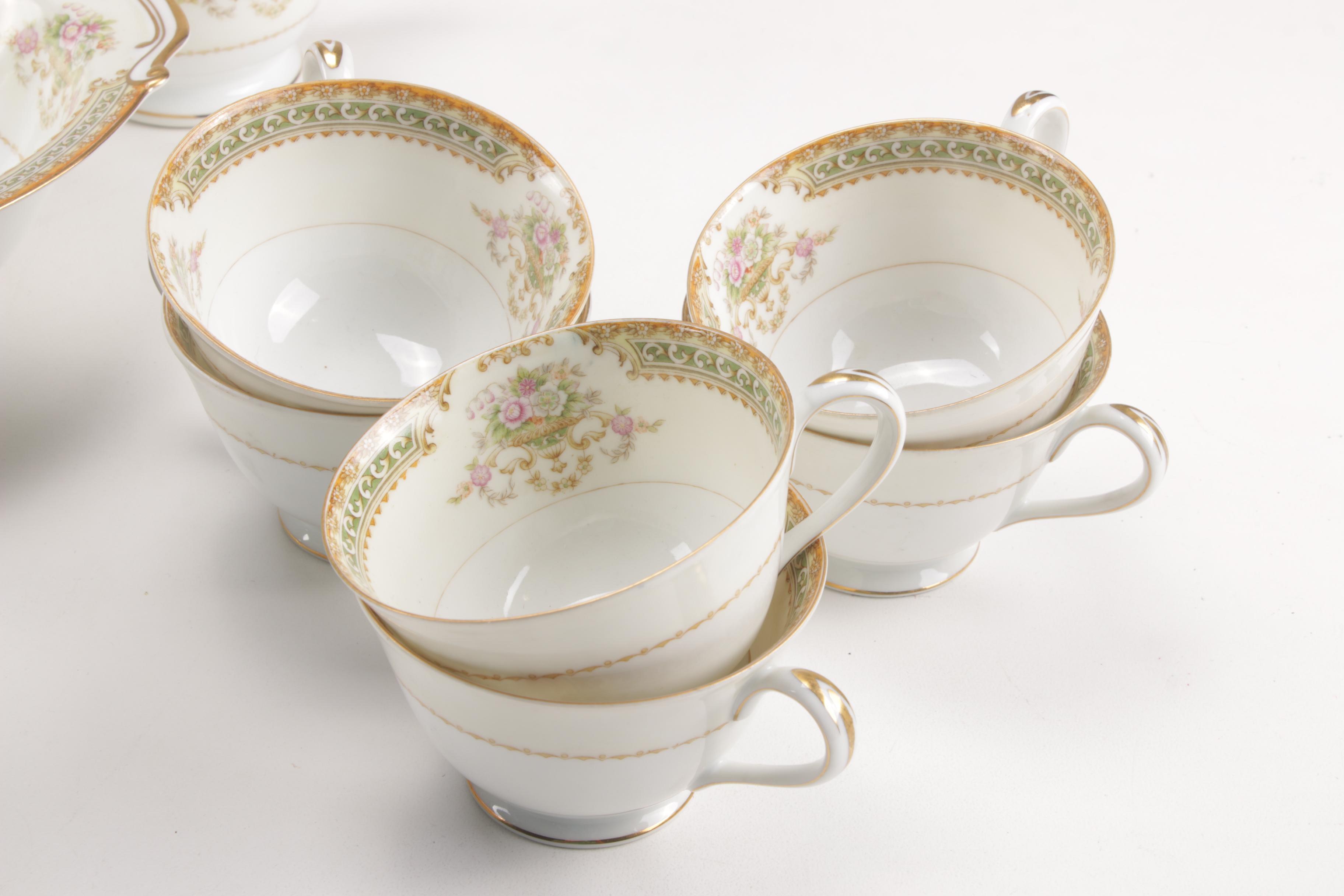 Adline China Porcelain Dinnerware Set, 1940s