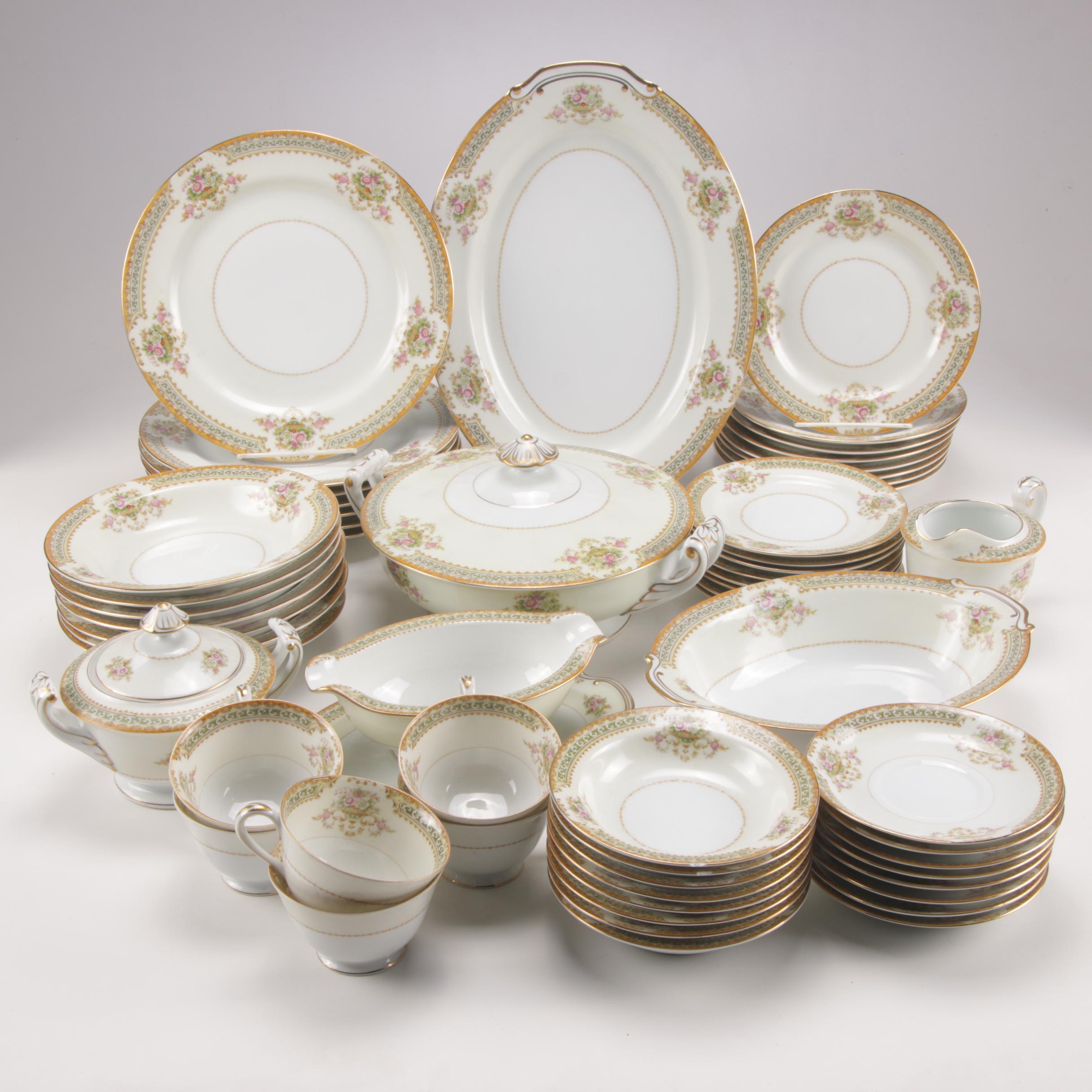 Adline China Porcelain Dinnerware Set, 1940s
