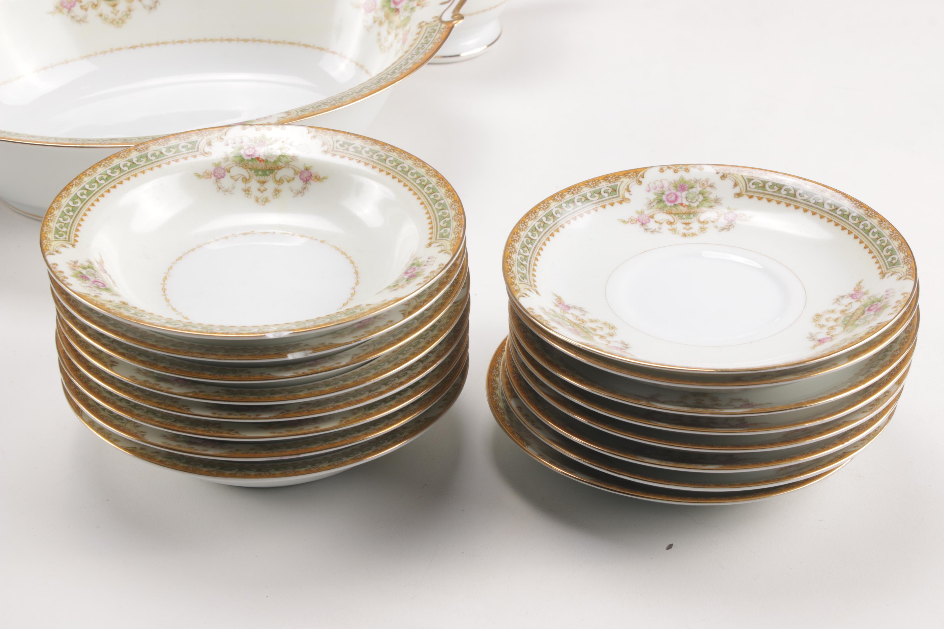 Adline China Porcelain Dinnerware Set, 1940s