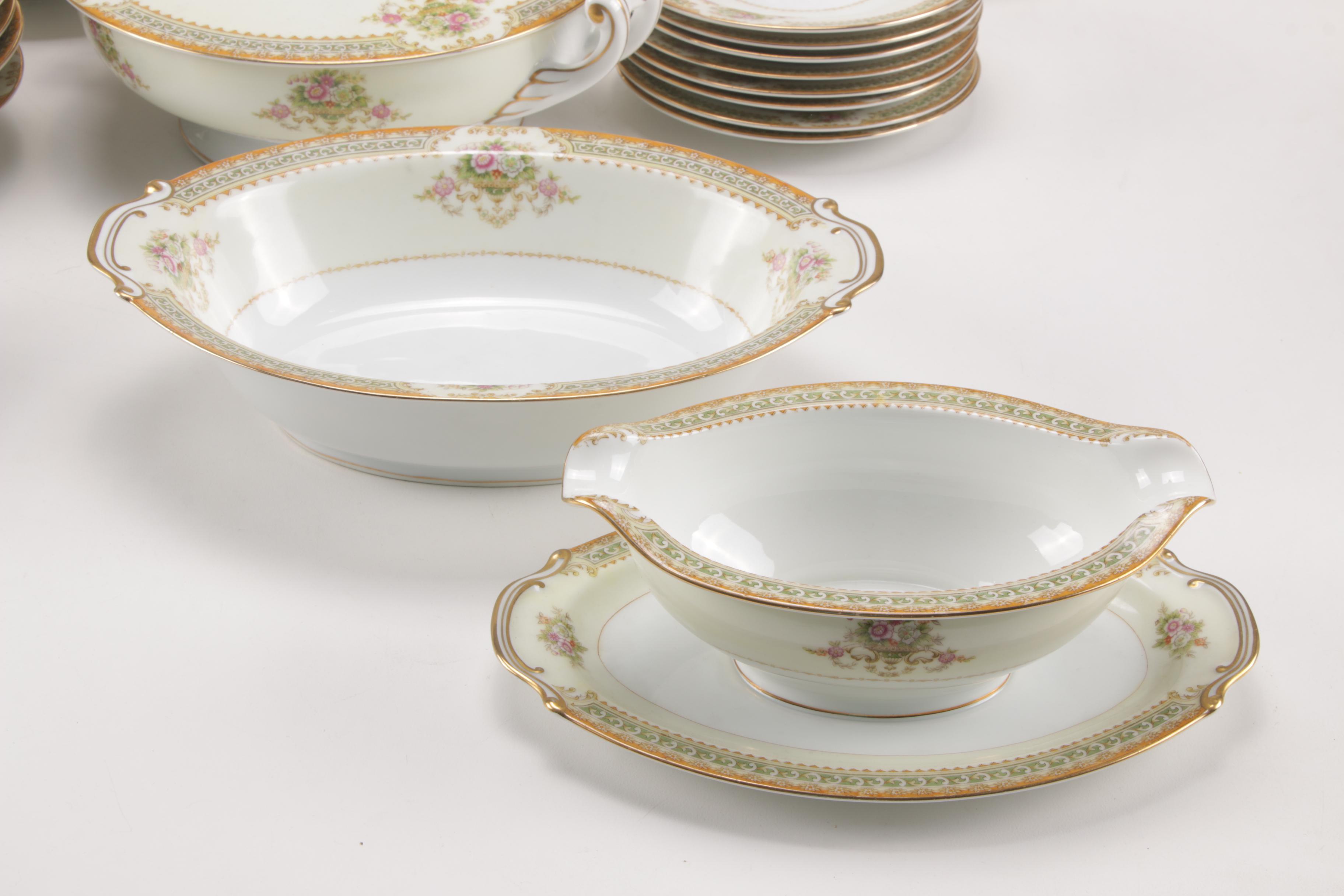 Adline China Porcelain Dinnerware Set, 1940s