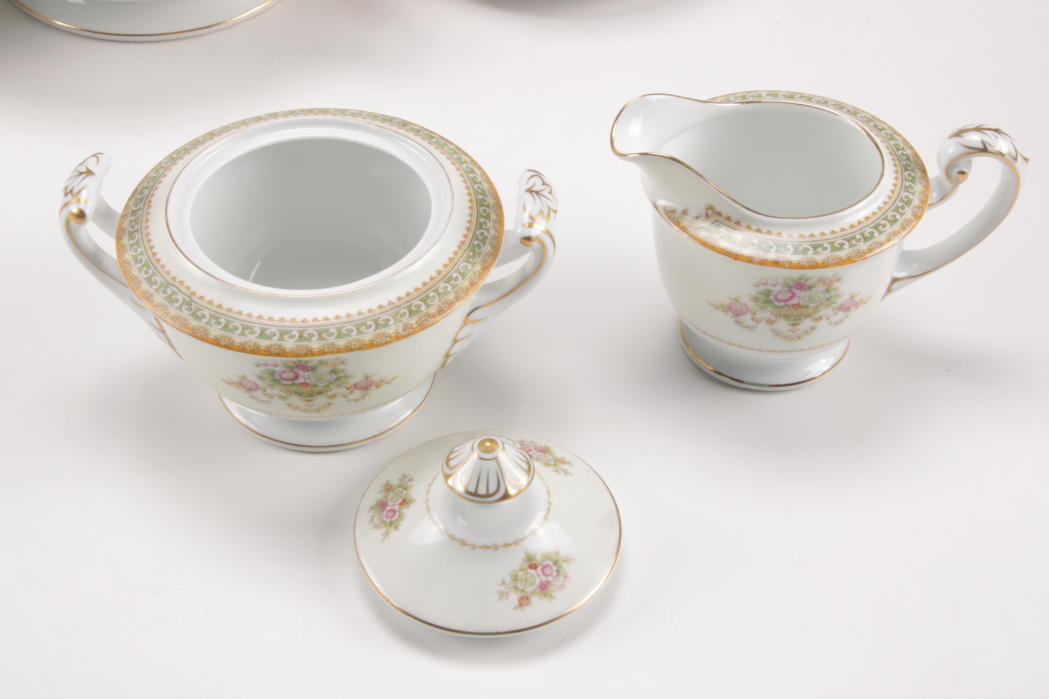 Adline China Porcelain Dinnerware Set, 1940s