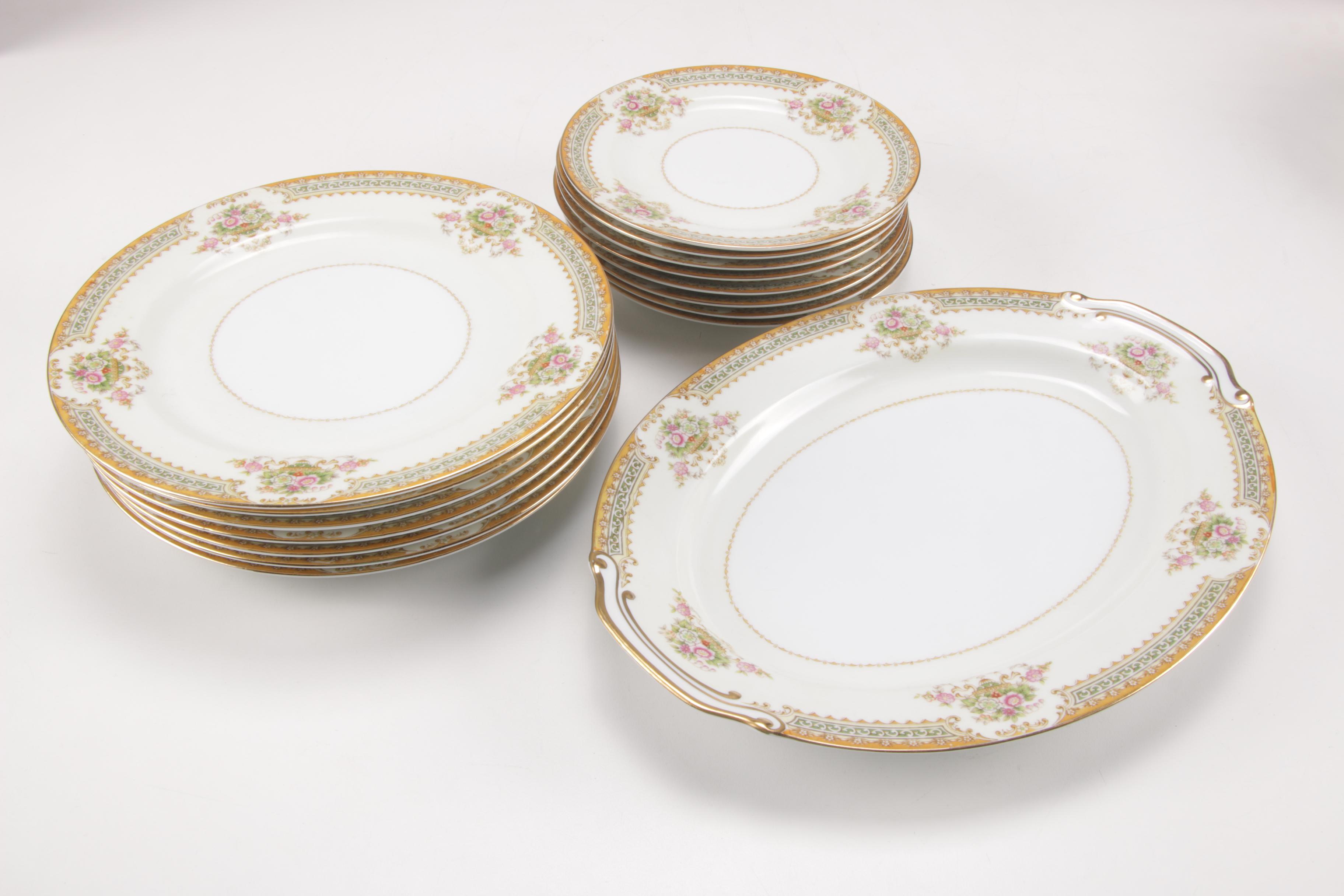 Adline China Porcelain Dinnerware Set, 1940s