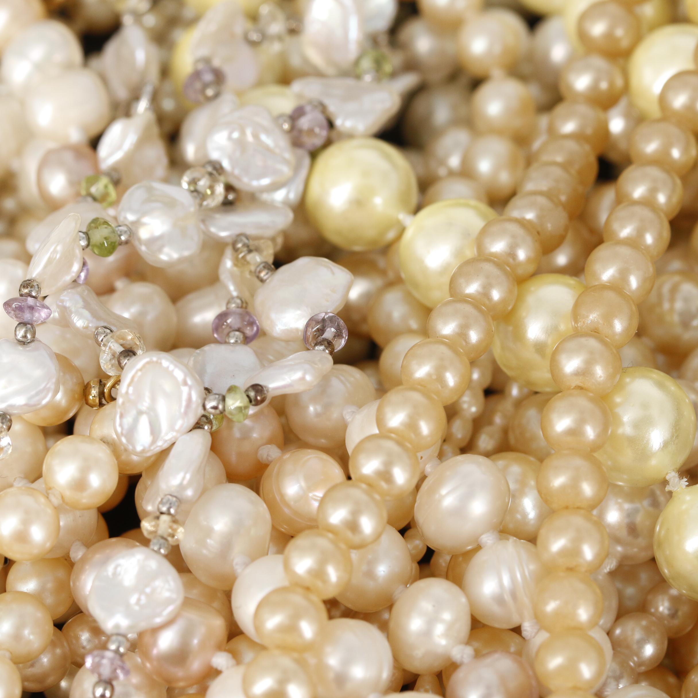 Assorted Gemstone Jewelry Including Beaded Necklaces and Sterling Silver