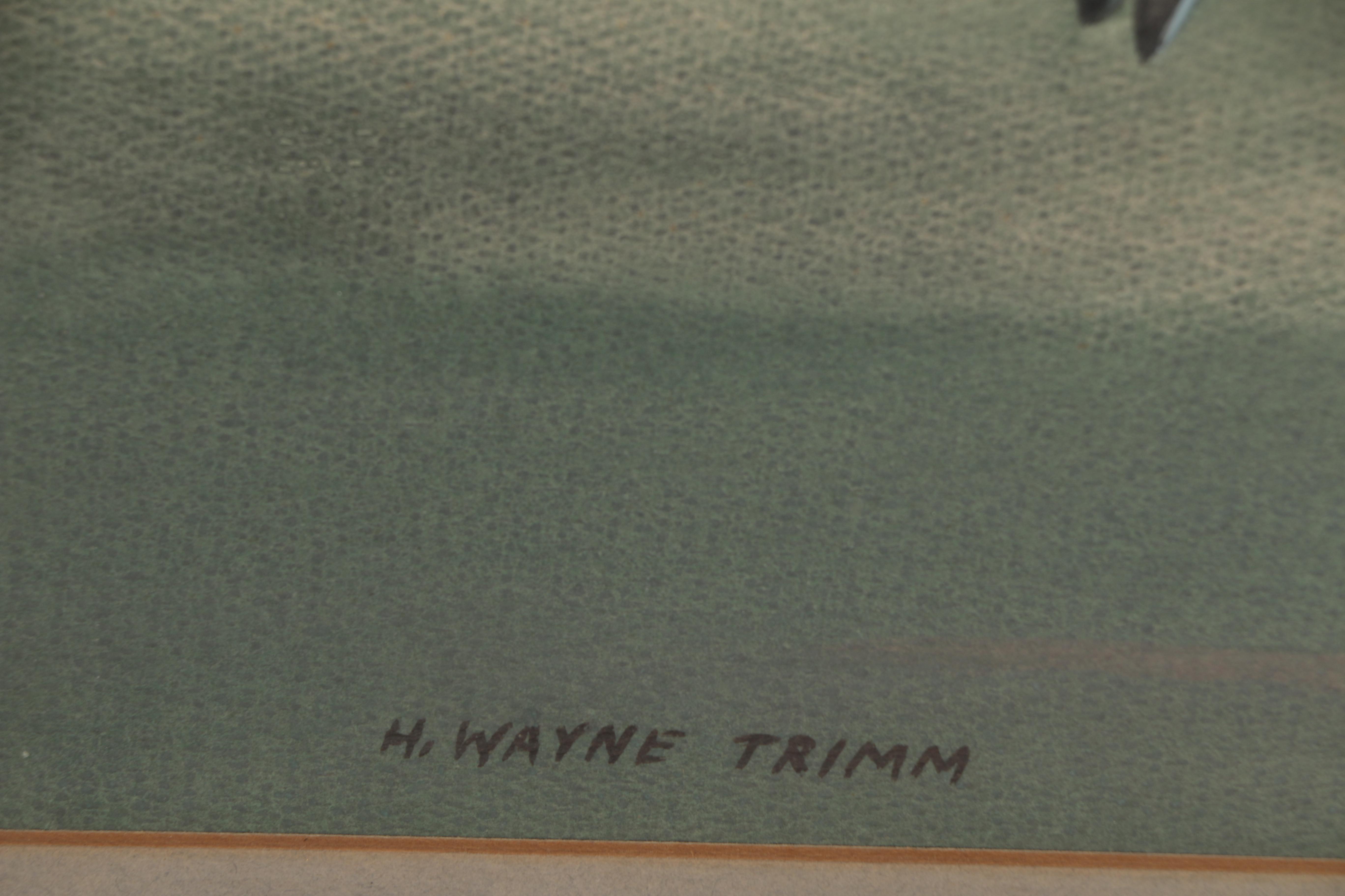 H. Wayne Trimm Gouache Painting "Flying Ducks"