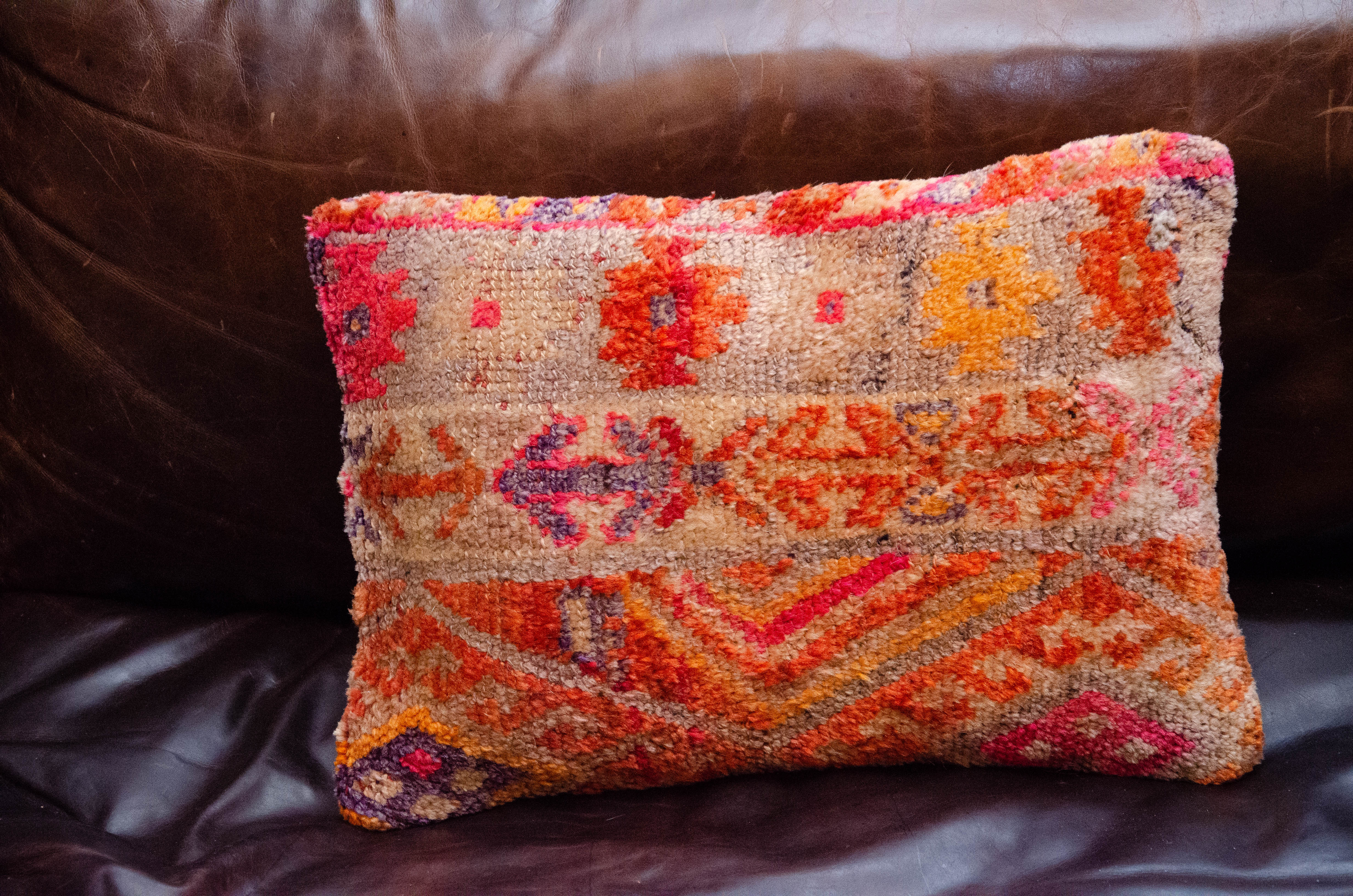 Modern Leather Upholstered Sofa with Hand Tufted and Leather Decorative Pillows