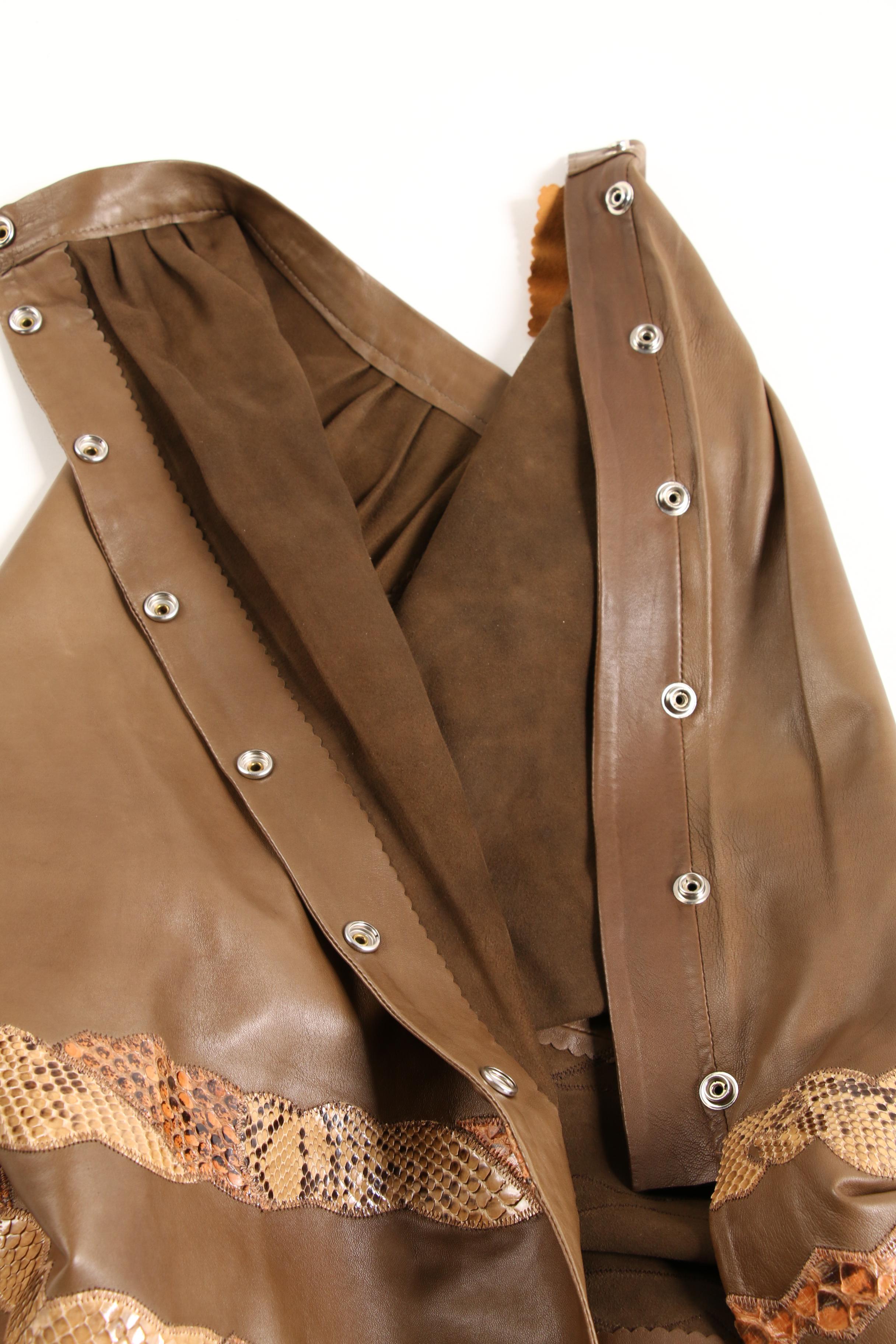 Continental Leather Fashions Jacket and Marie Leavell Leather and Python Skirt