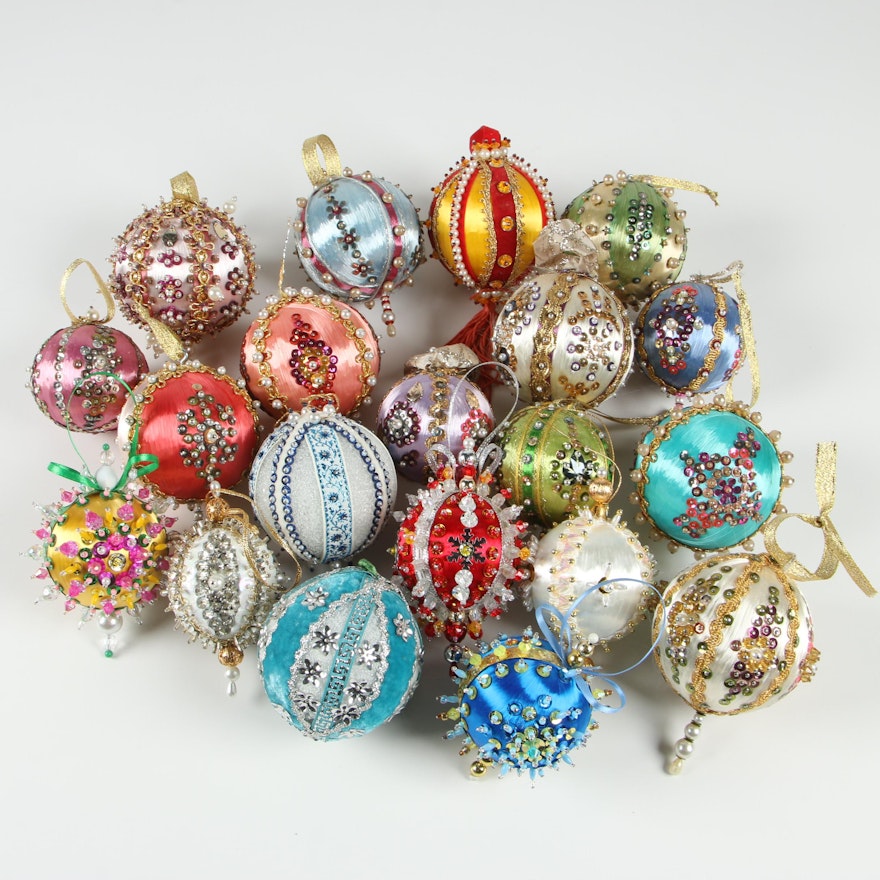 Victorian Style Bead and Sequin Christmas Ornaments