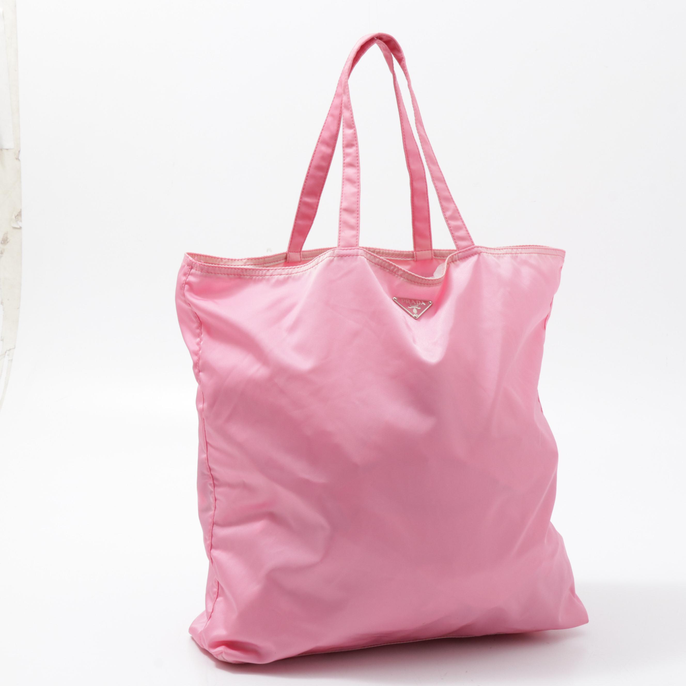Prada Begonia Pink Tessuto Nylon Robot Shopping Tote Bag