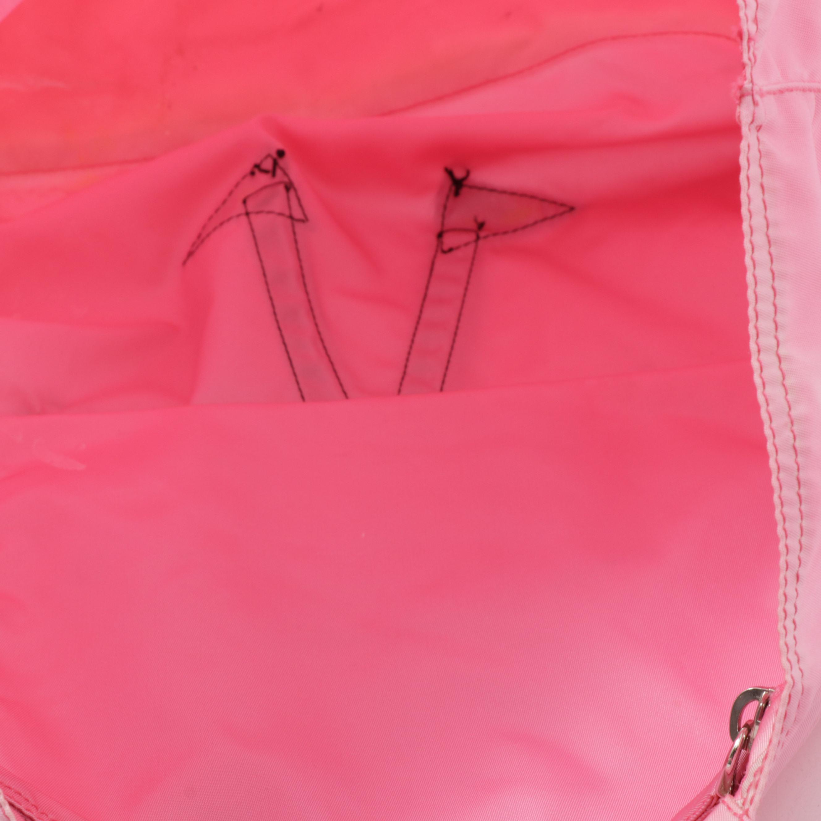 Prada Begonia Pink Tessuto Nylon Robot Shopping Tote Bag