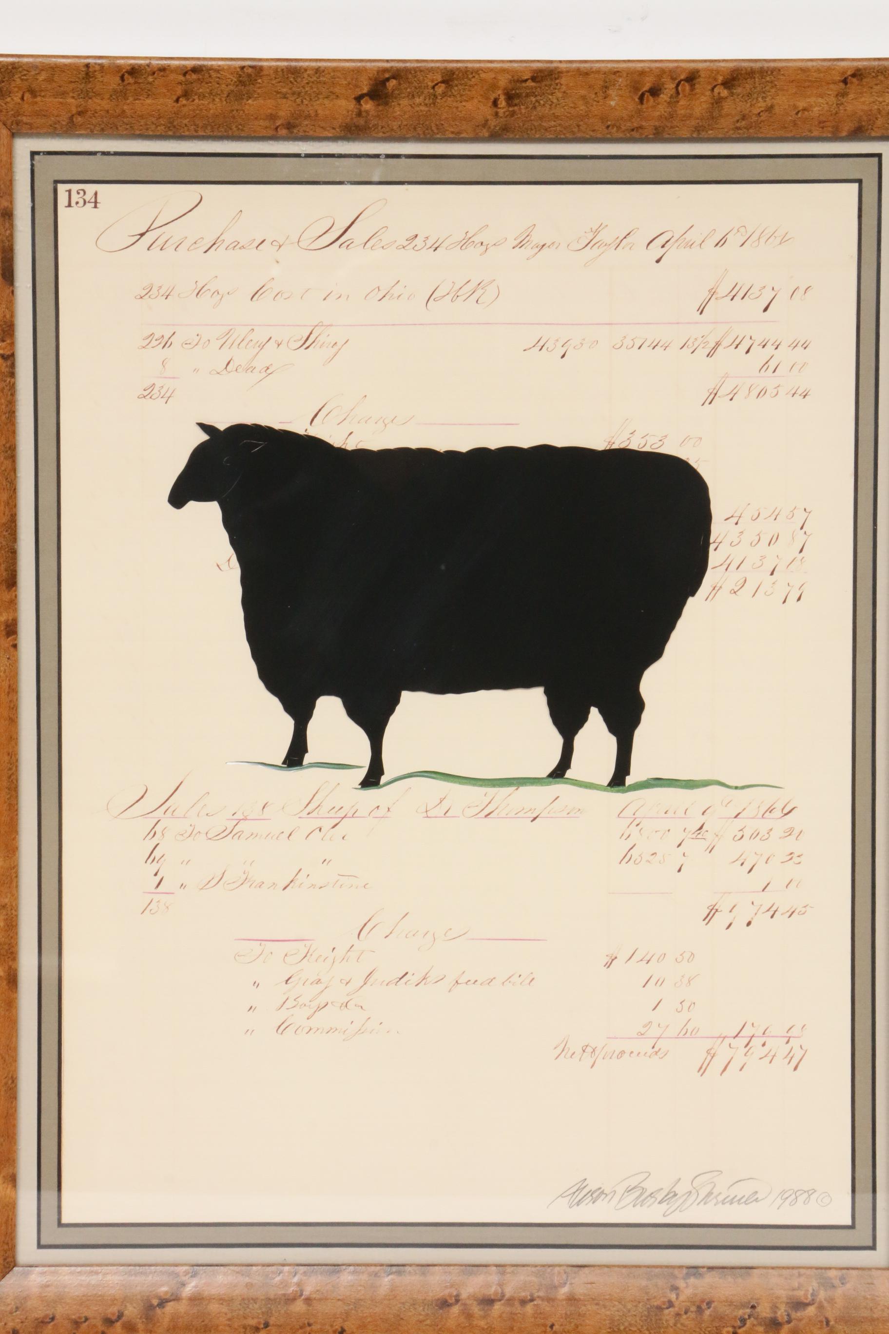 Alison Busby Shriver Farm Animal Mixed Media Silhouette Collages