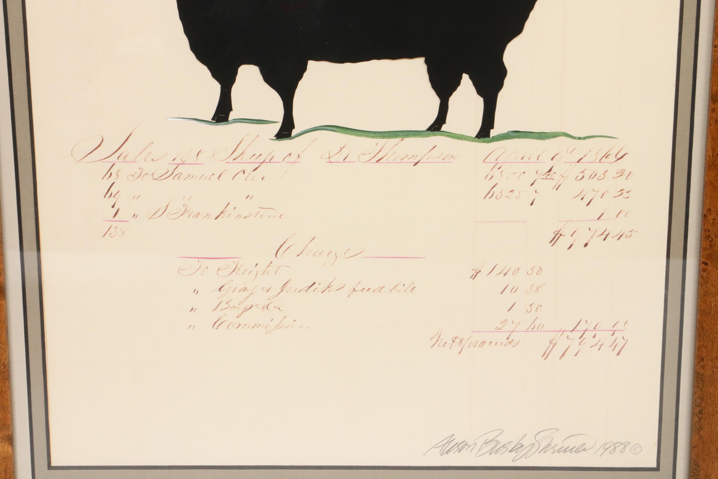 Alison Busby Shriver Farm Animal Mixed Media Silhouette Collages