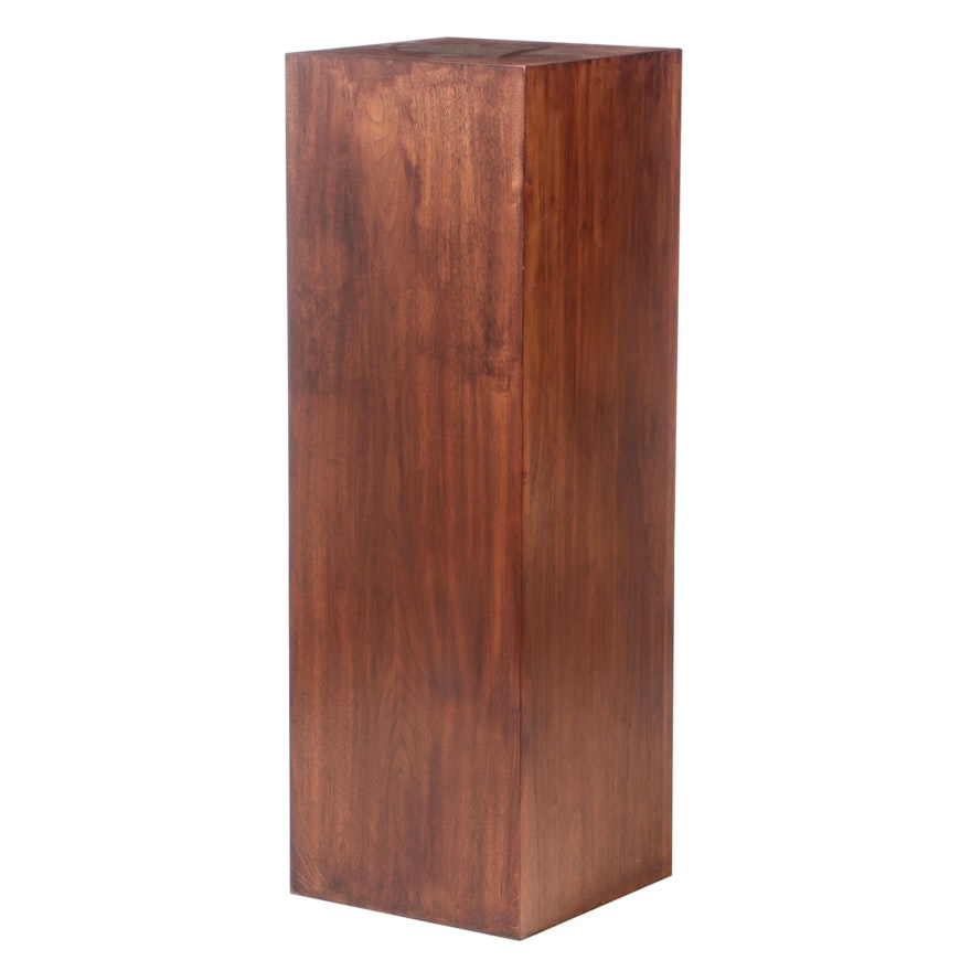 Mahogany Square Pedestal Stand, Mid to Late 20th Century