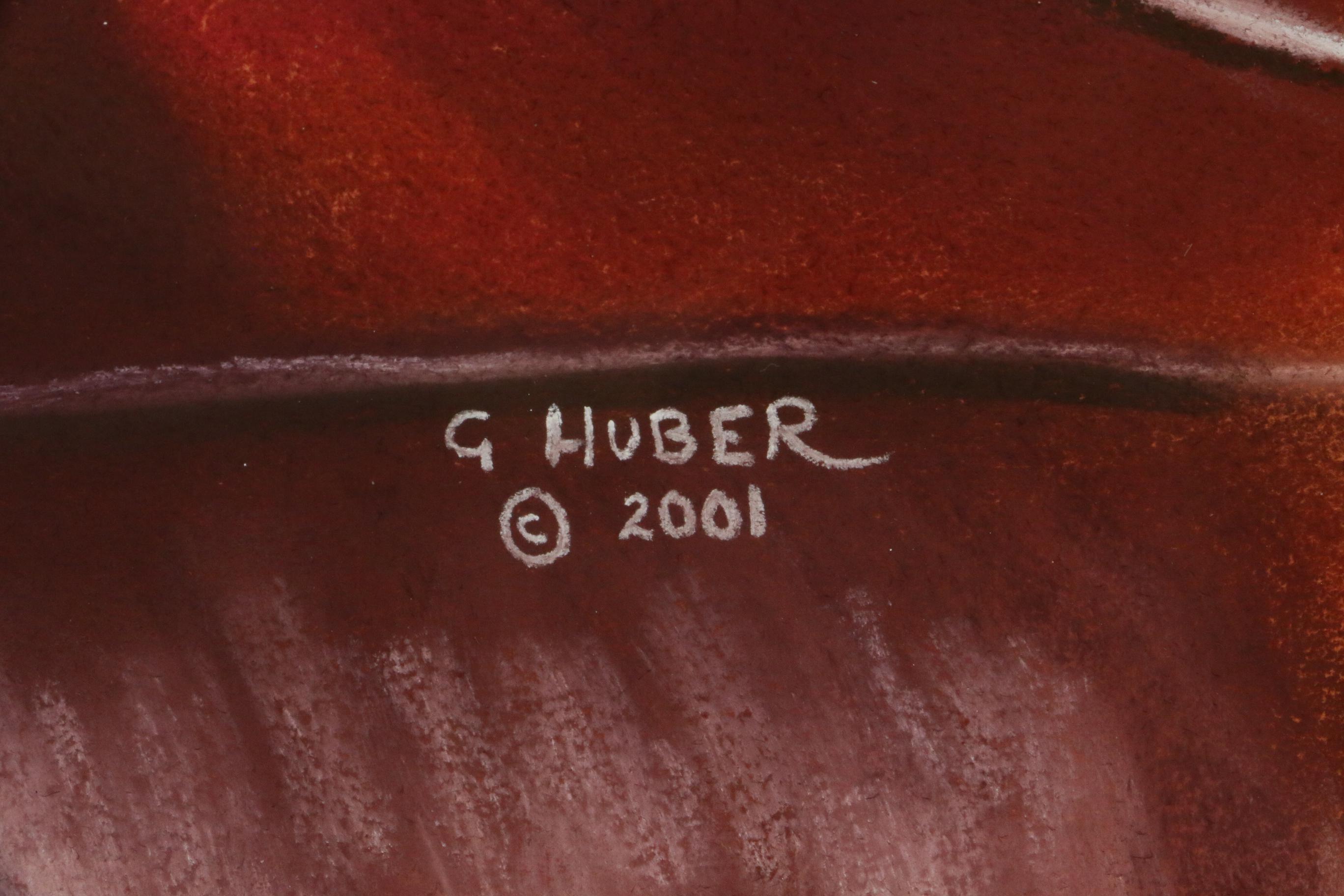 Gilly Huber Pastel Drawing of Dog on Chair, 2001