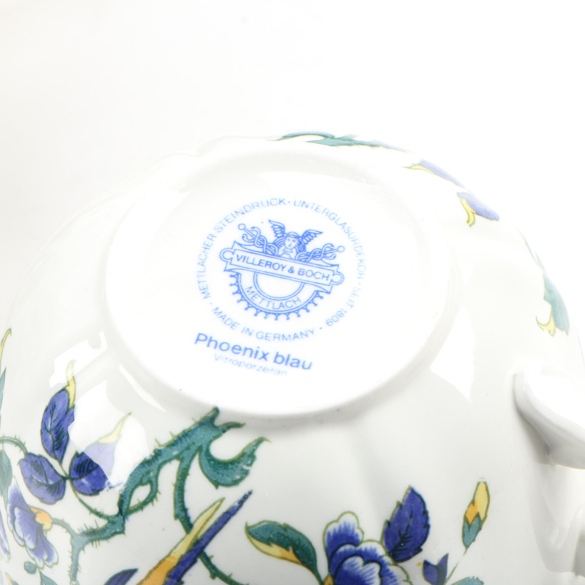 Villeroy & Boch "Phoenix Blau" Porcelain Dinnerware, Late 20th Century